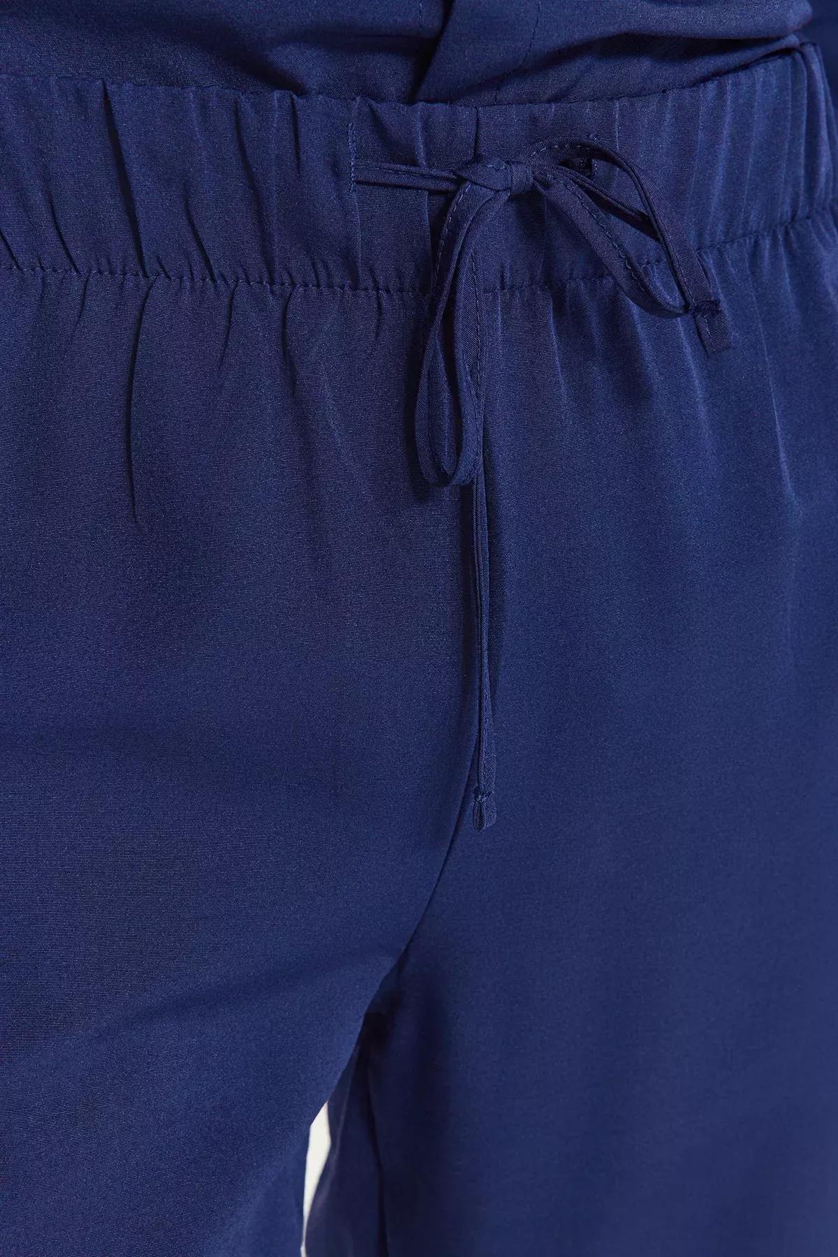 Navy Plaid Woven Pyjama Set, Navy blue, large image number 4