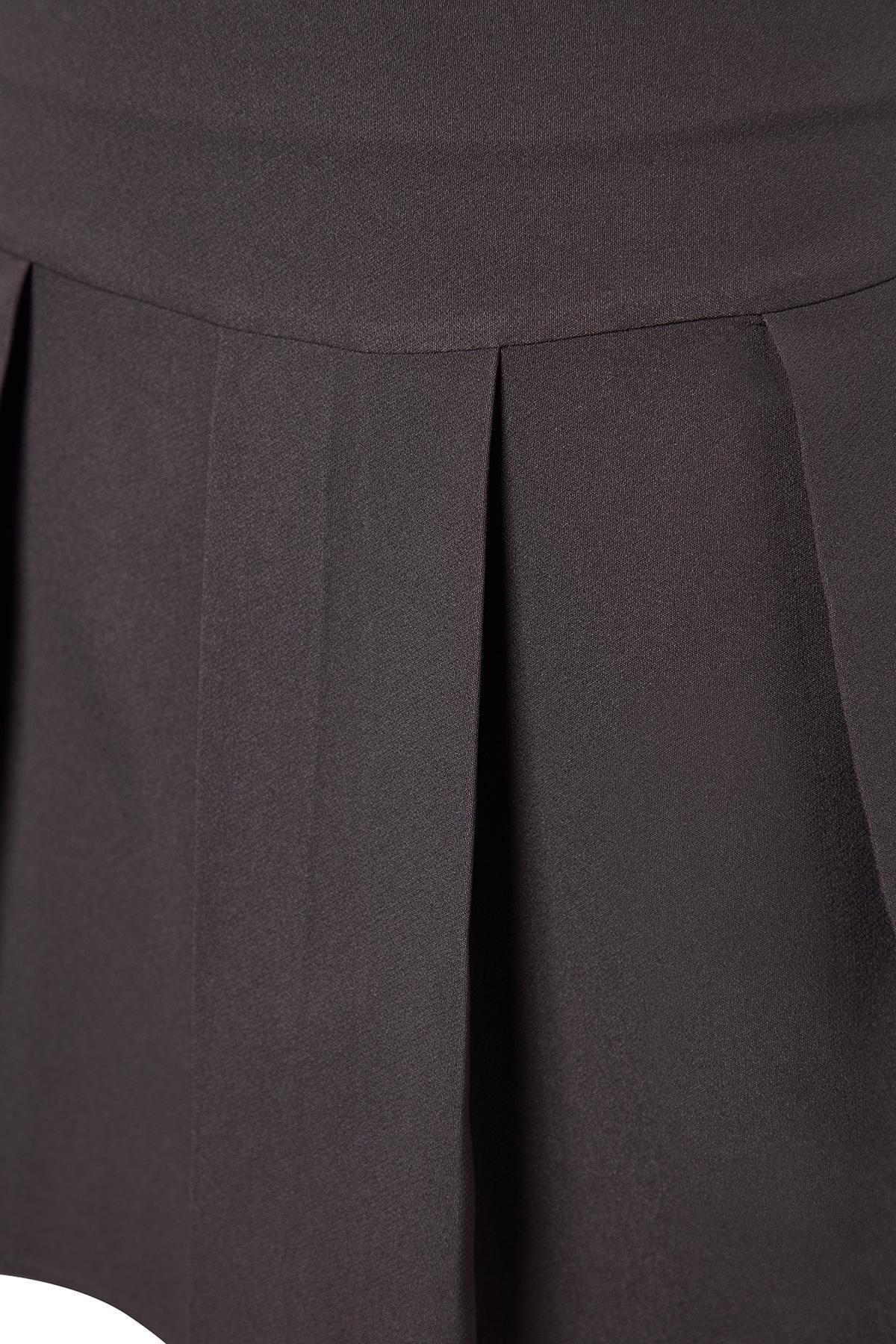 Anthracite Premium High Quality Pleated Mini Length Woven Skirt TWOAW24ET00309, single, , large image number 7