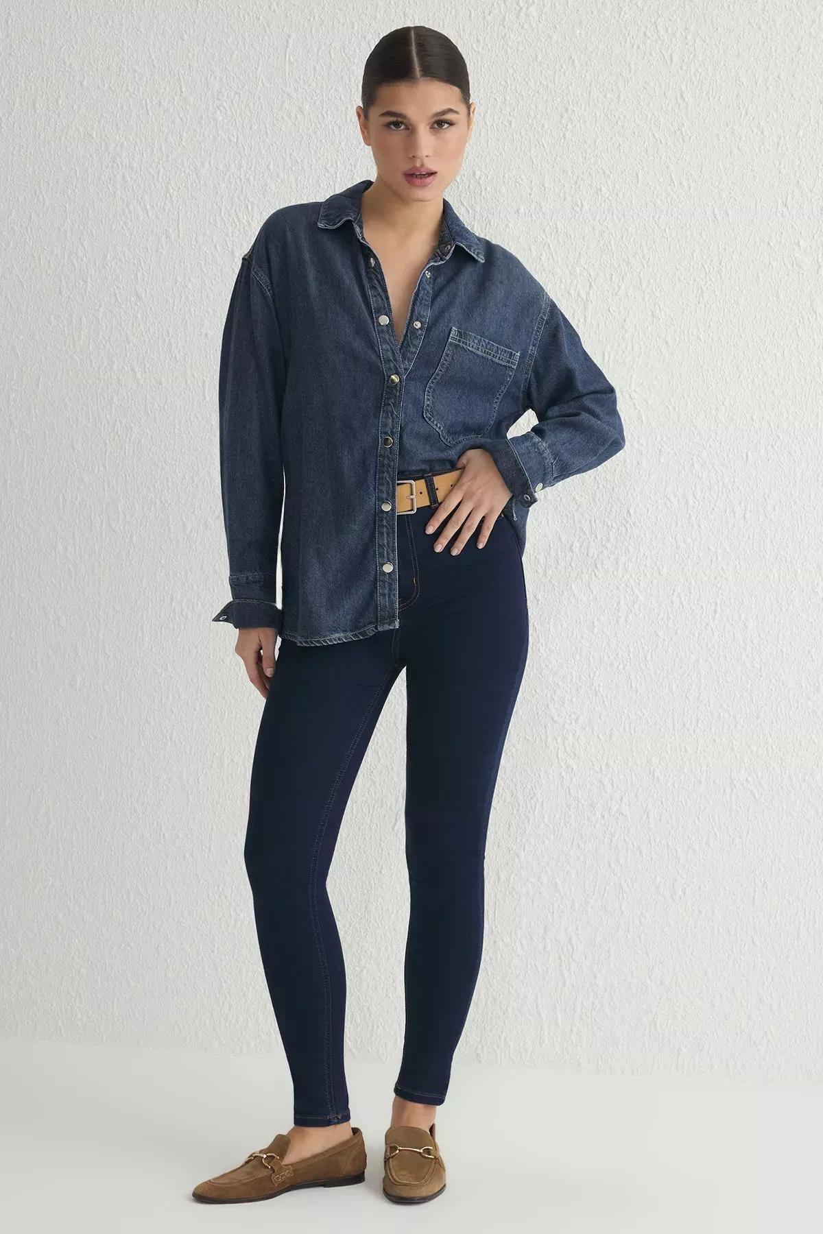Blue Skinny Waist Jeans, , large image number 0