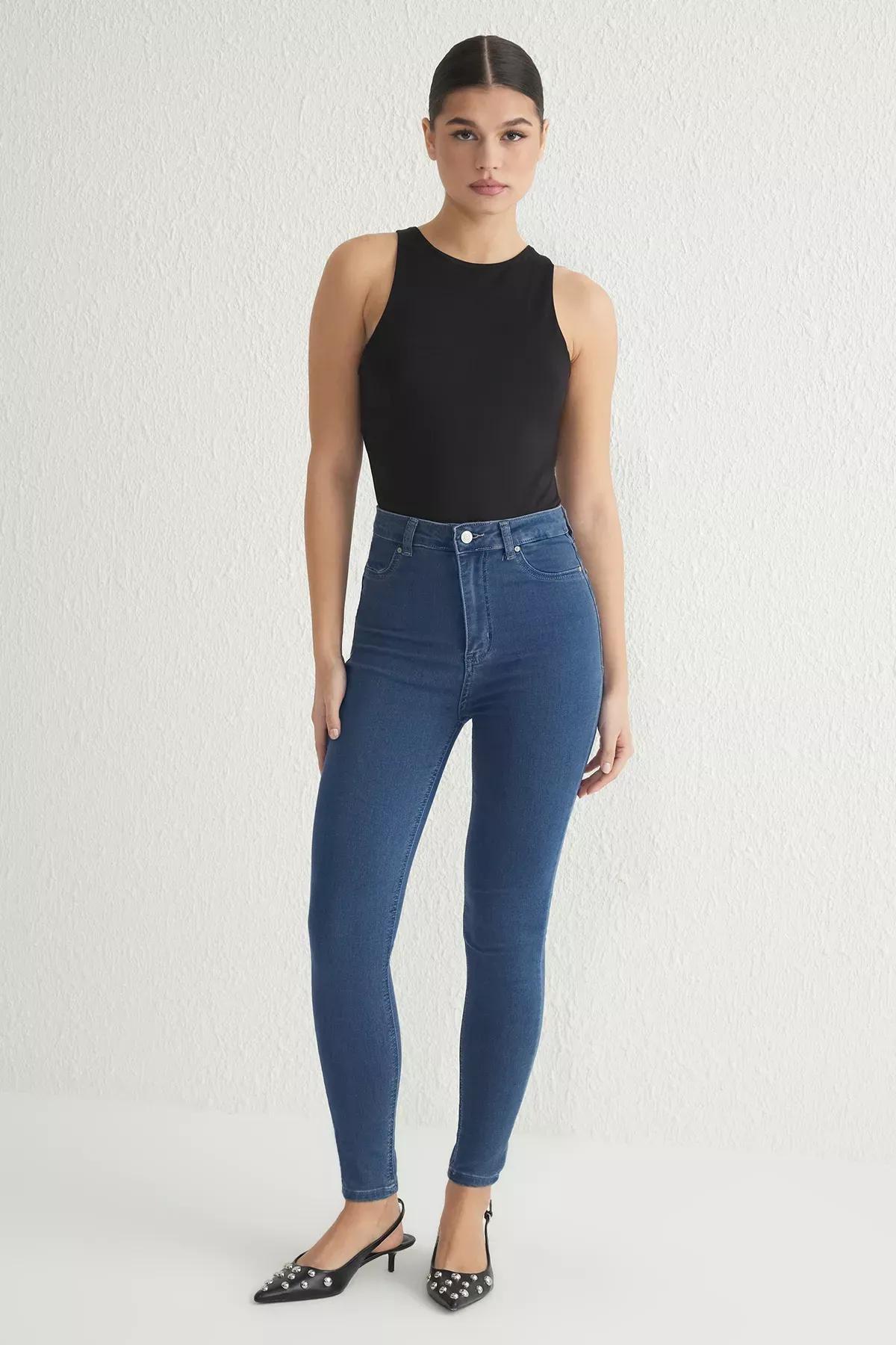 Purple High-Waist Skinny Jeans, , large image number 0