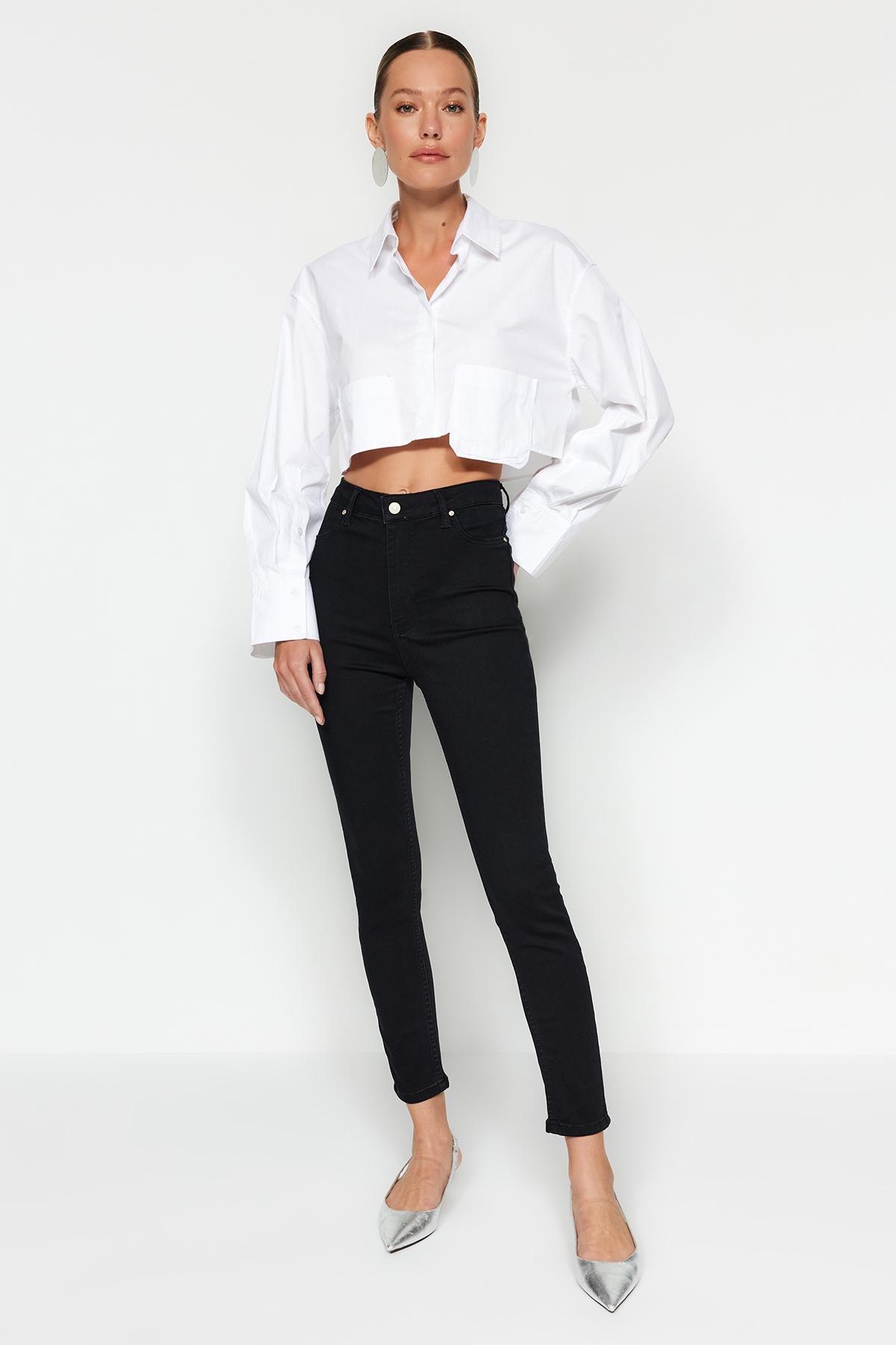Black High Waist Jegging Jeans, , large image number 0