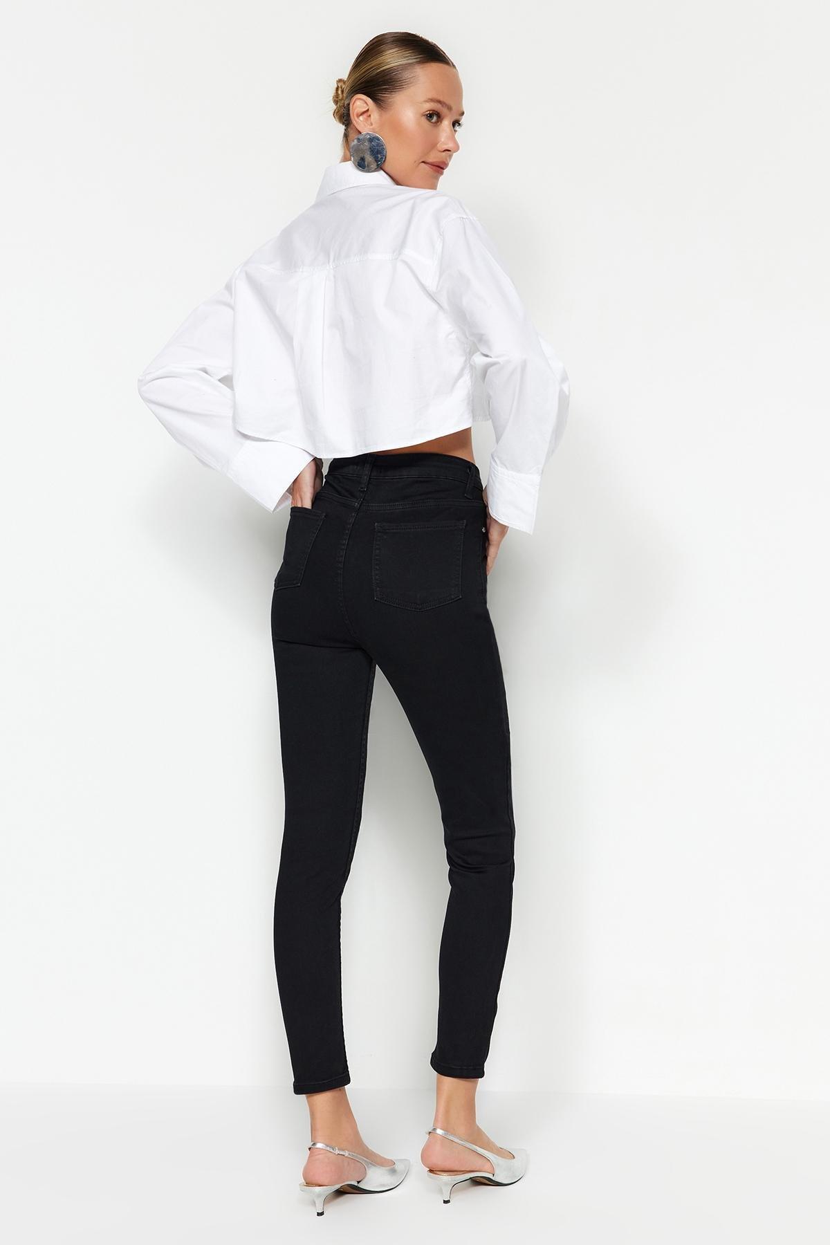 Black High Waist Jegging Jeans, , large image number 2