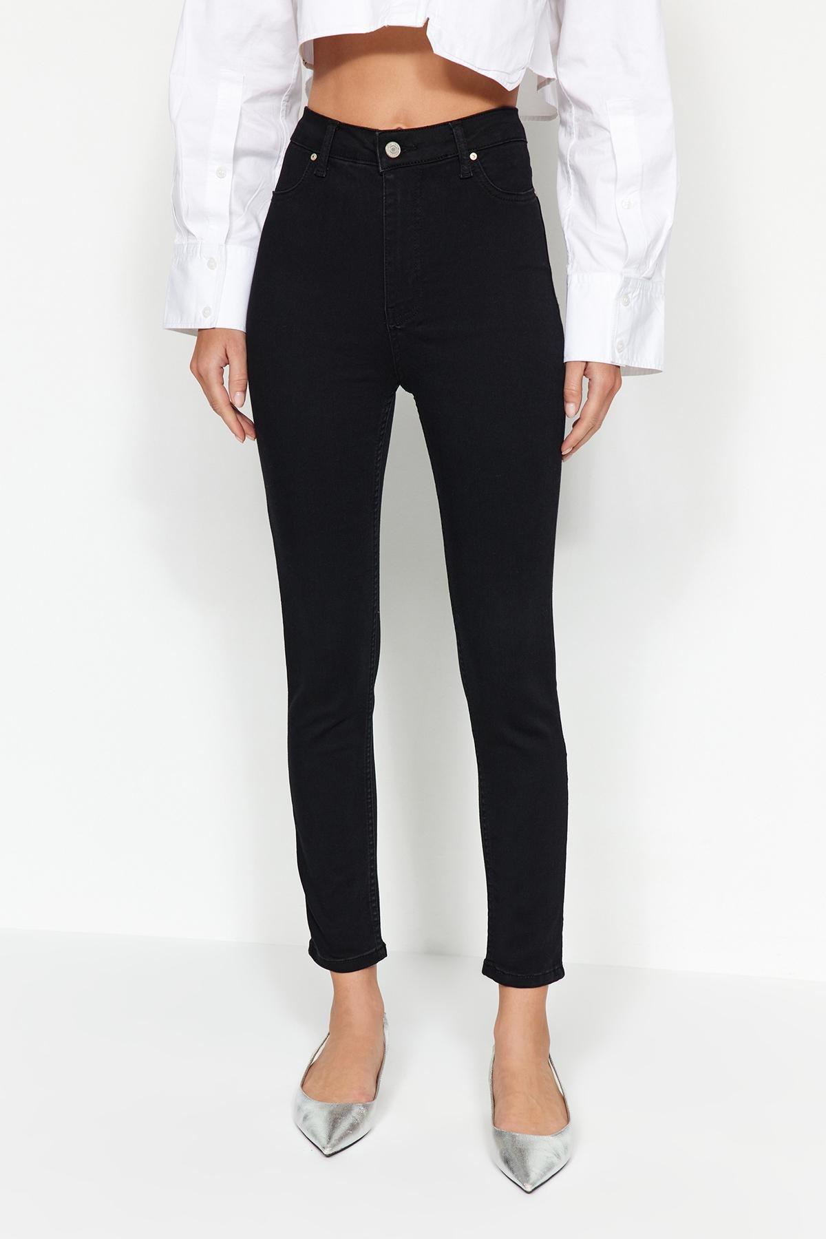 Black High Waist Jegging Jeans, , large image number 4