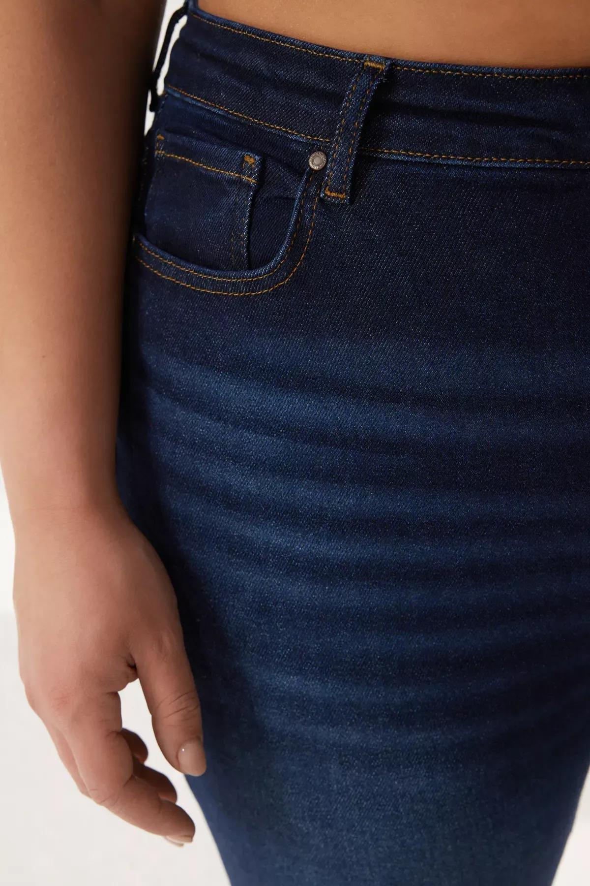 Navy High Waist Stretchy Skinny Jeans, , large image number 3