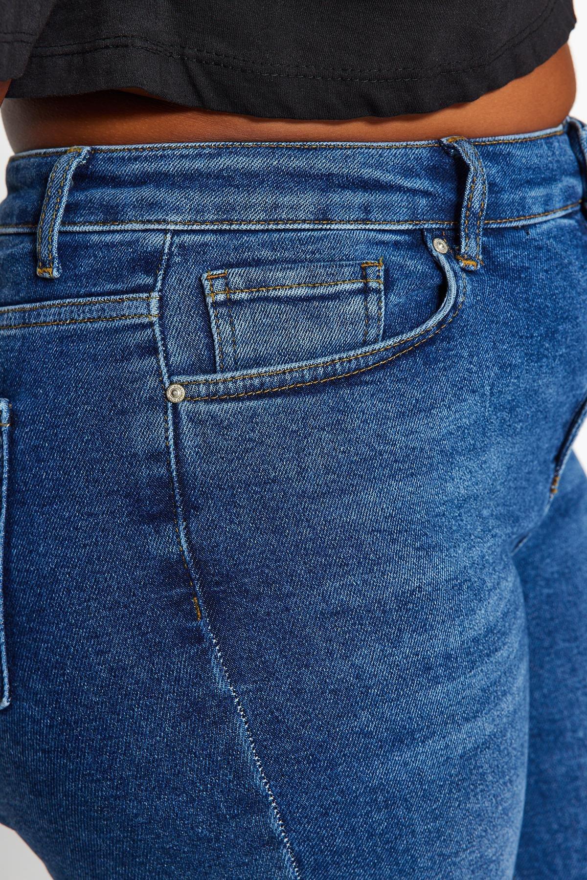 Blue High Waist Flexible Skinny Jeans, , large image number 7