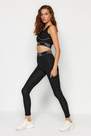 Trendyol - Black Snap-Up Full Length Sports Tights With Push Up