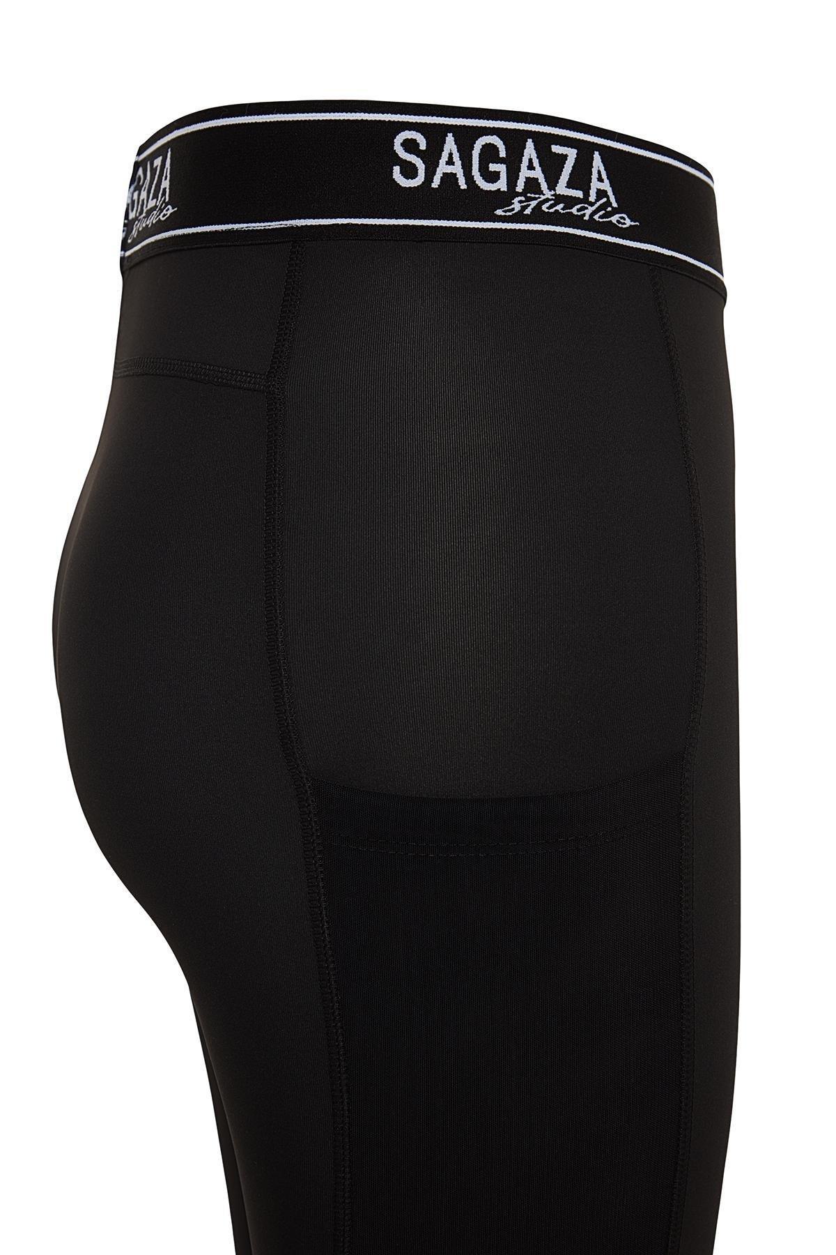 Trendyol - Black Snap-Up Full Length Sports Tights With Push Up