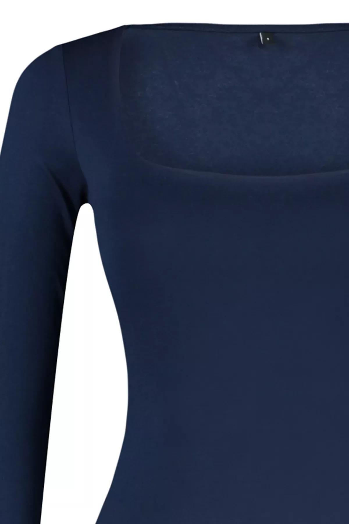 Navy Collared Knitted Body, Navy blue, large image number 6