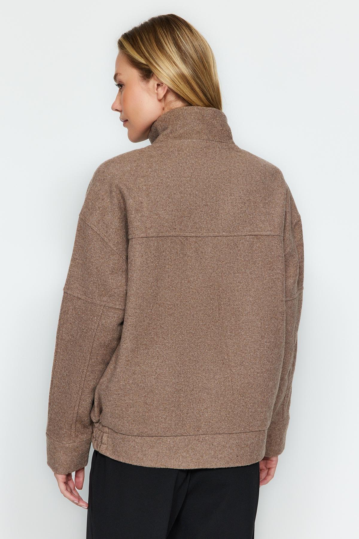 Trendyol - Brown Oversize Jacket Coat