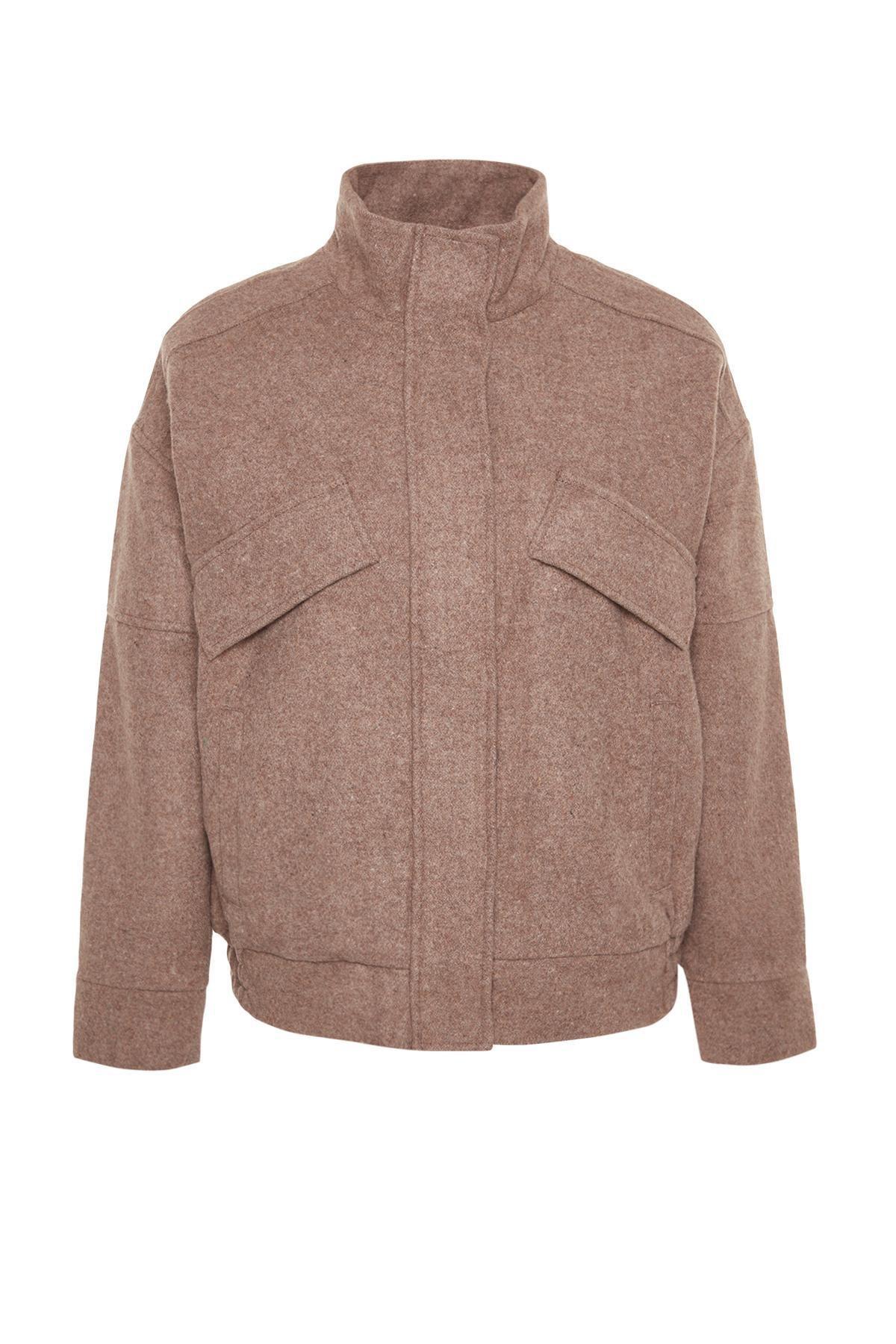 Trendyol - Brown Oversize Jacket Coat
