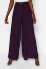 Trendyol - Purple Wide Leg Pleated Trousers