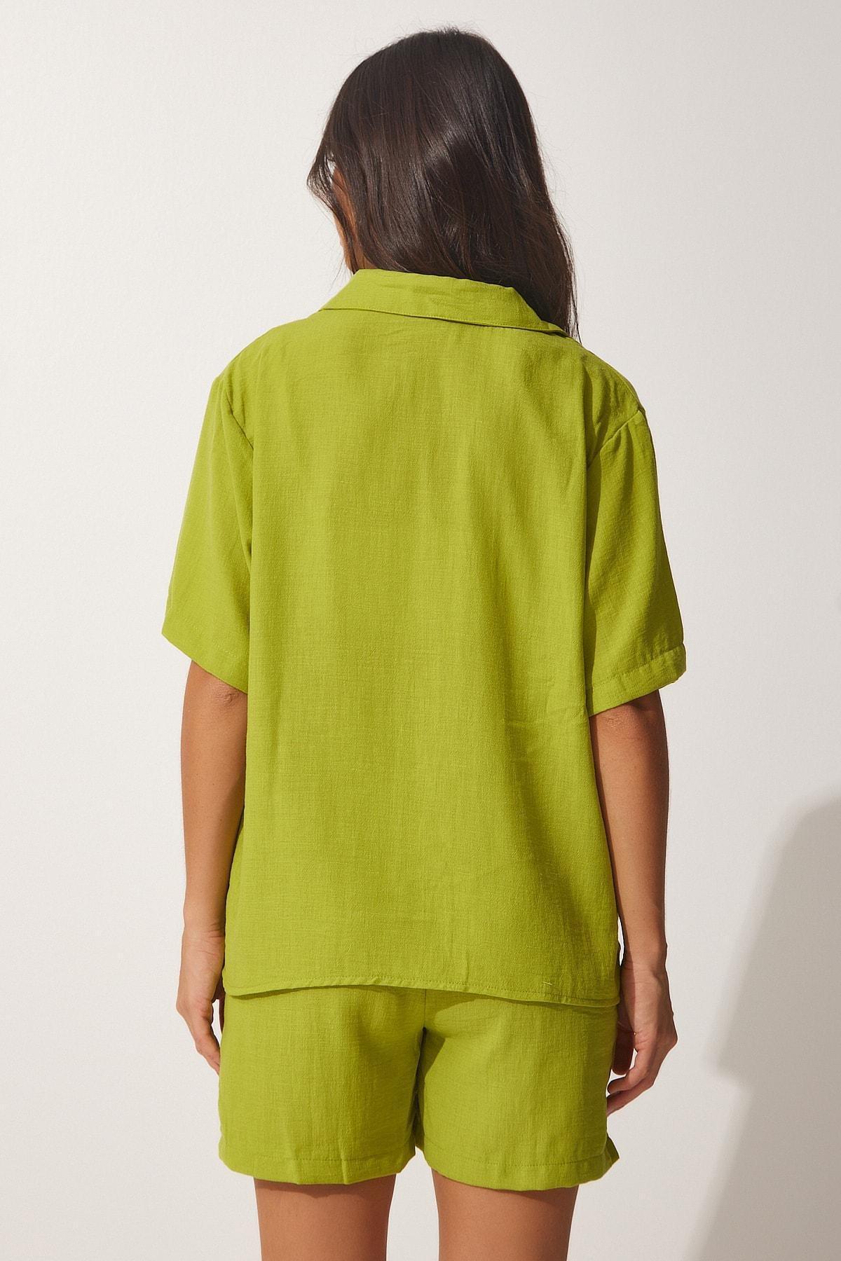 Green Linen Surface Co-Ord Set, OIL GREEN, large image number 4