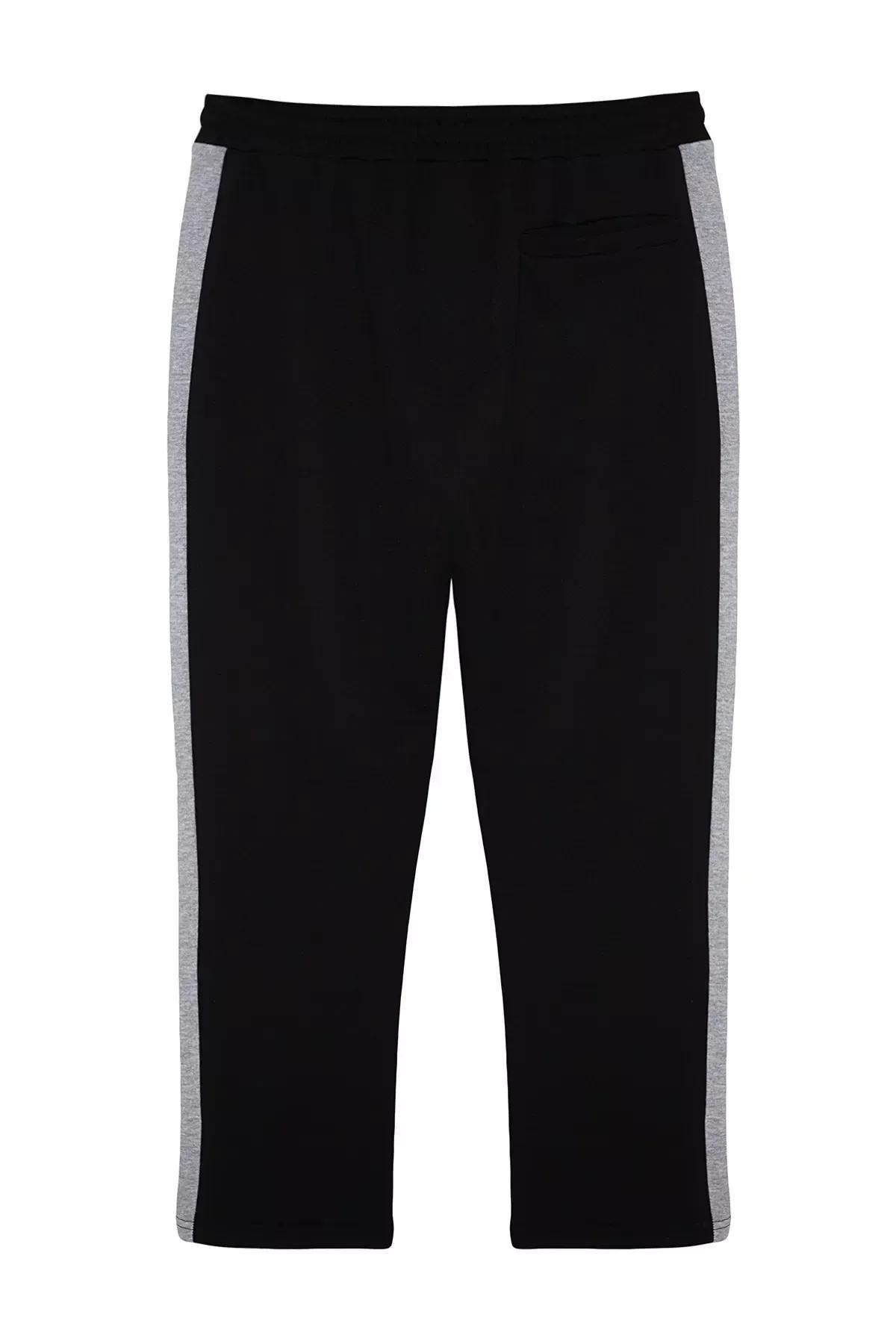 Black Embroidered Detailed Sweatpants, , large image number 6
