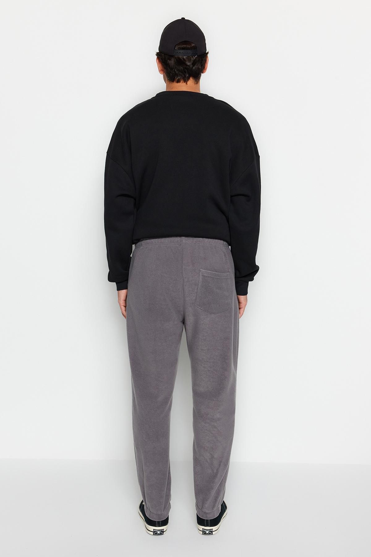 Grey Zippered Sweatpants, Smoked, large image number 5