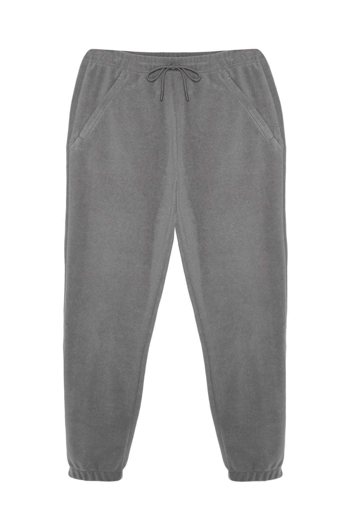 Grey Zippered Sweatpants, Smoked, large image number 6