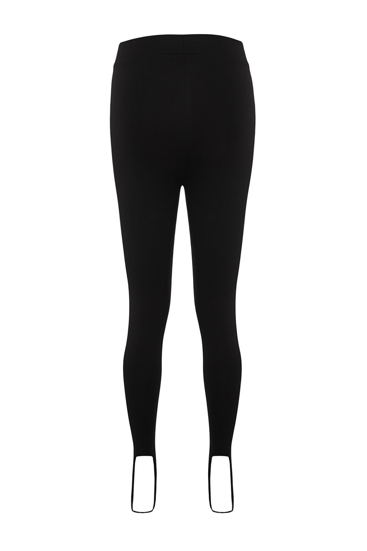 Black High Waist Knitted Leggings, , large image number 7