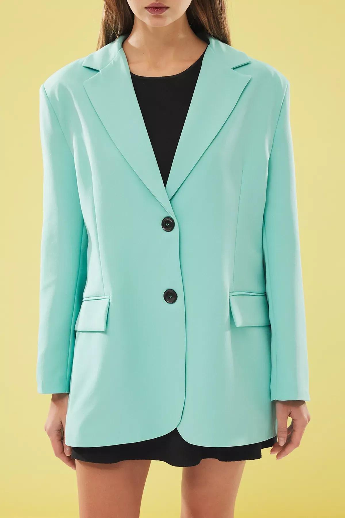 Blue Extra Oversize Blazer, , large image number 2