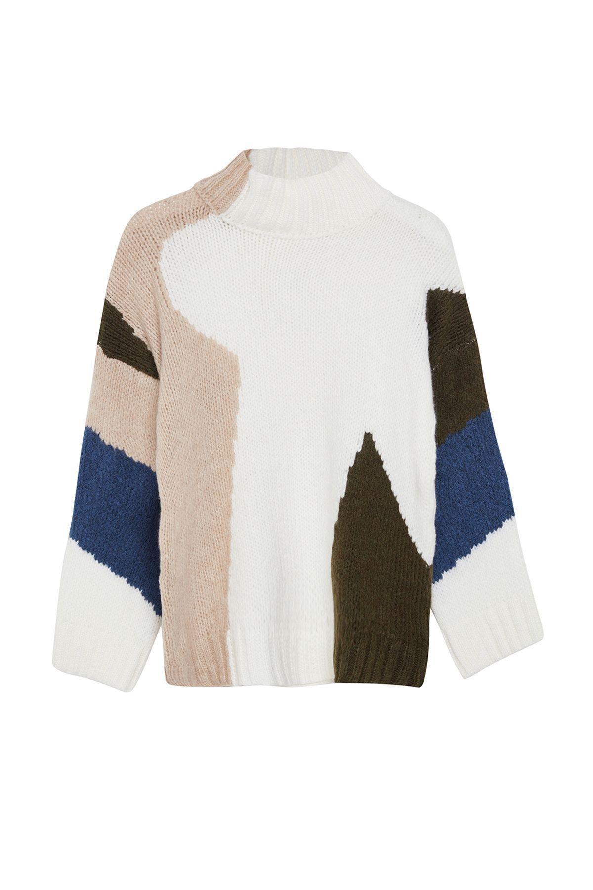 Beige Textured Knitted Sweater, Ecru, large image number 5