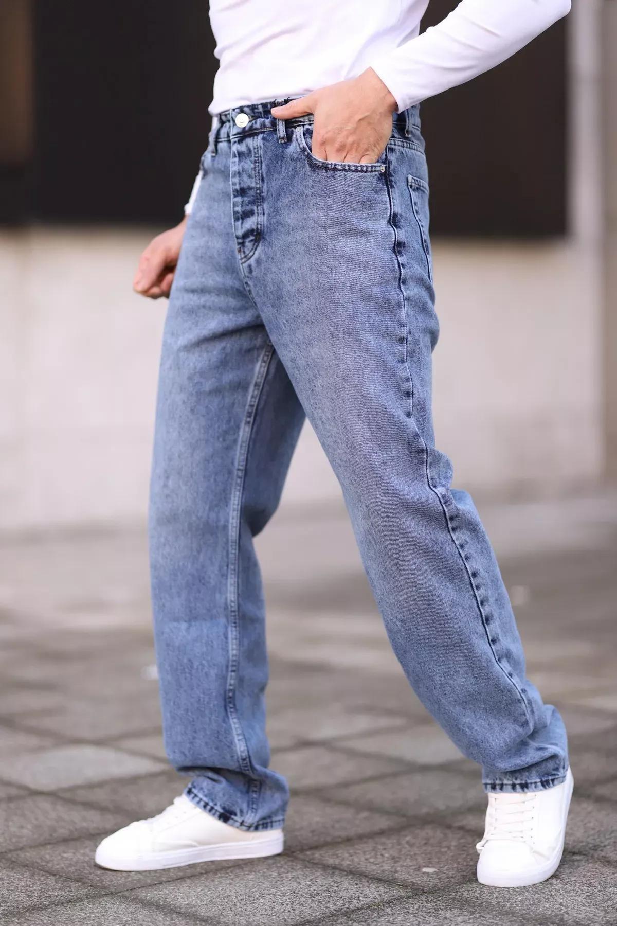 Blue Baggy Fit Jeans Trousers, , large image number 1