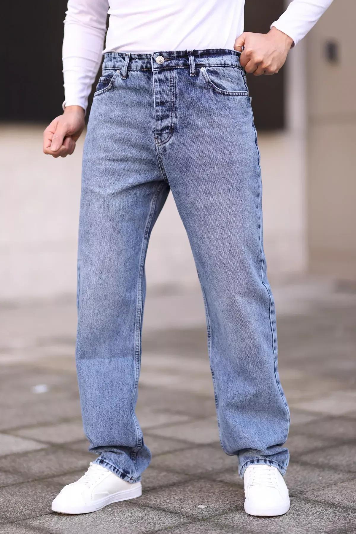 Blue Baggy Fit Jeans Trousers, , large image number 2
