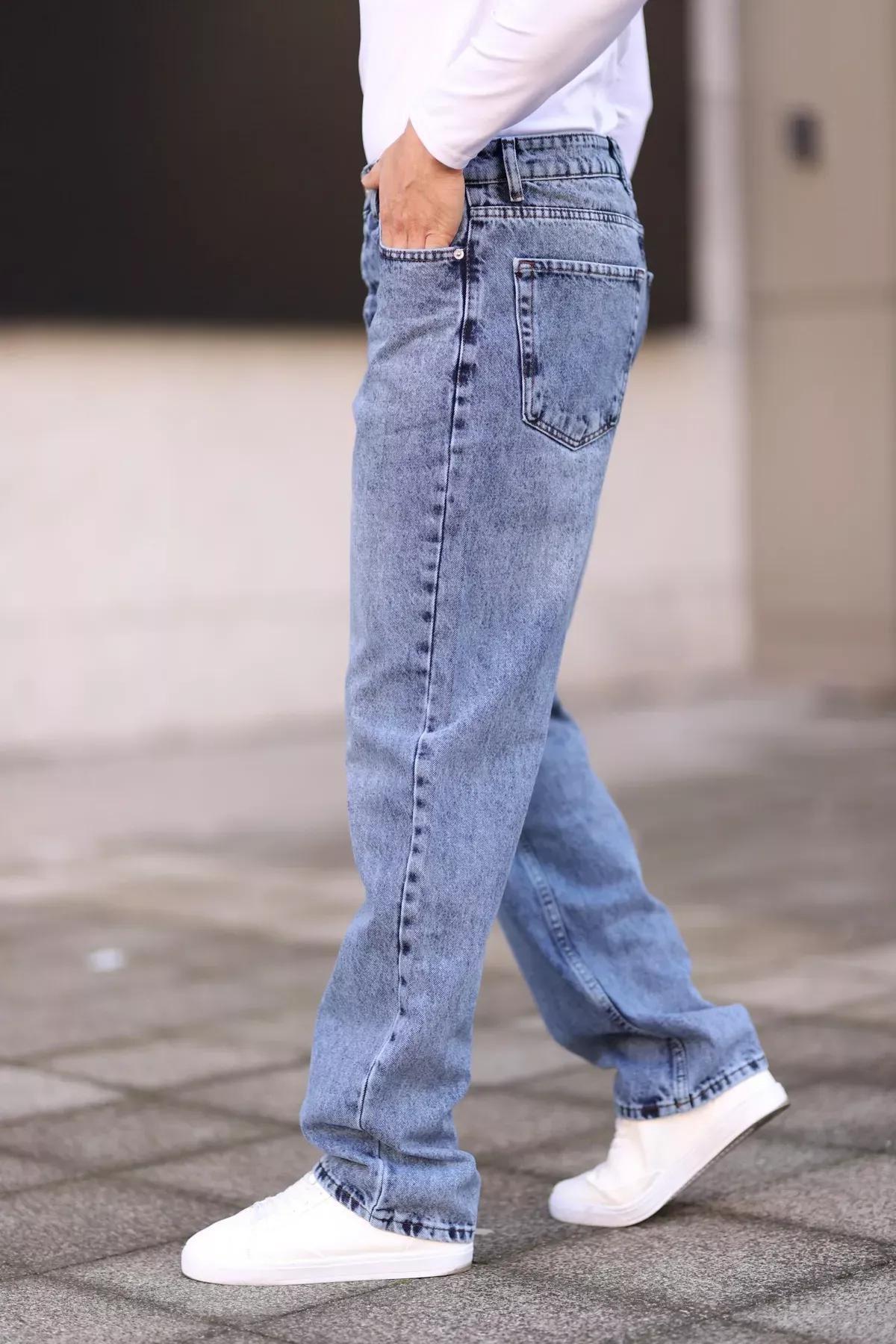Blue Baggy Fit Jeans Trousers, , large image number 3