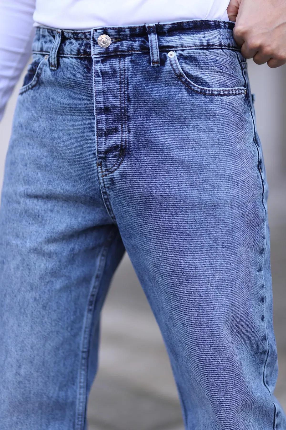 Blue Baggy Fit Jeans Trousers, , large image number 4