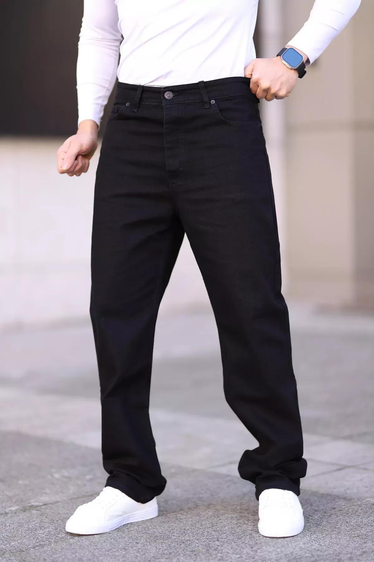 Black Baggy Denim Jeans, , large image number 0