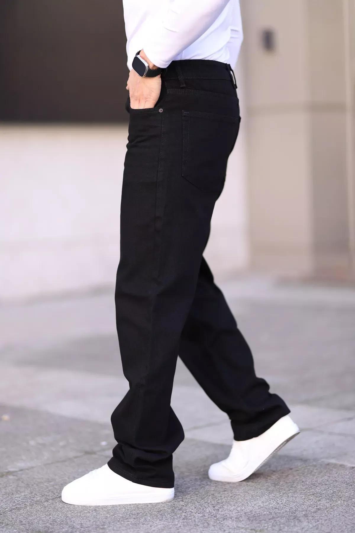 Black Baggy Denim Jeans, , large image number 1