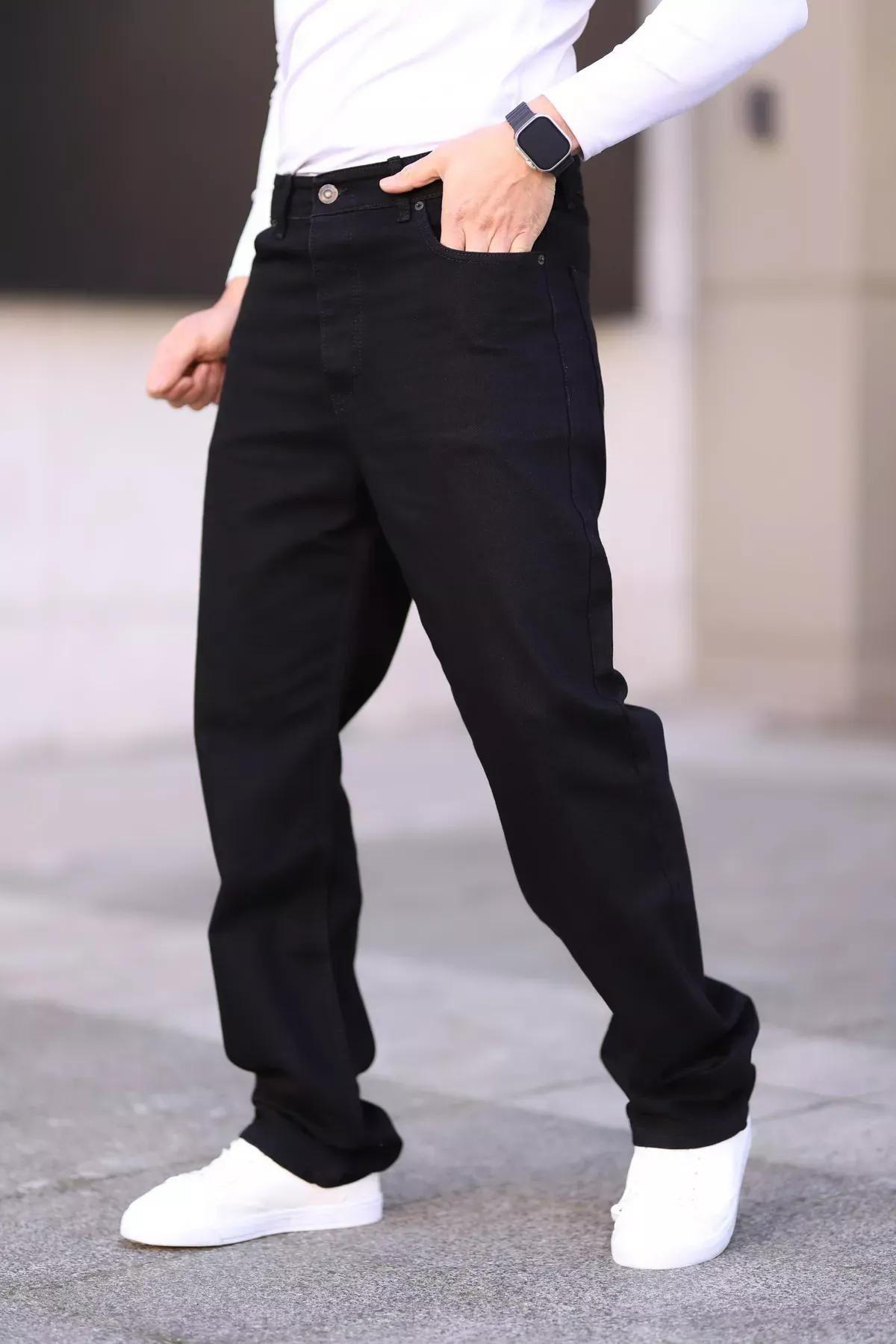 Black Baggy Denim Jeans, , large image number 3
