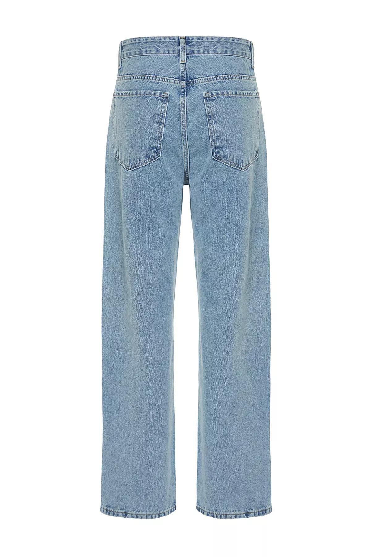 Blue Baggy Fit Loose Denim Jeans, , large image number 6