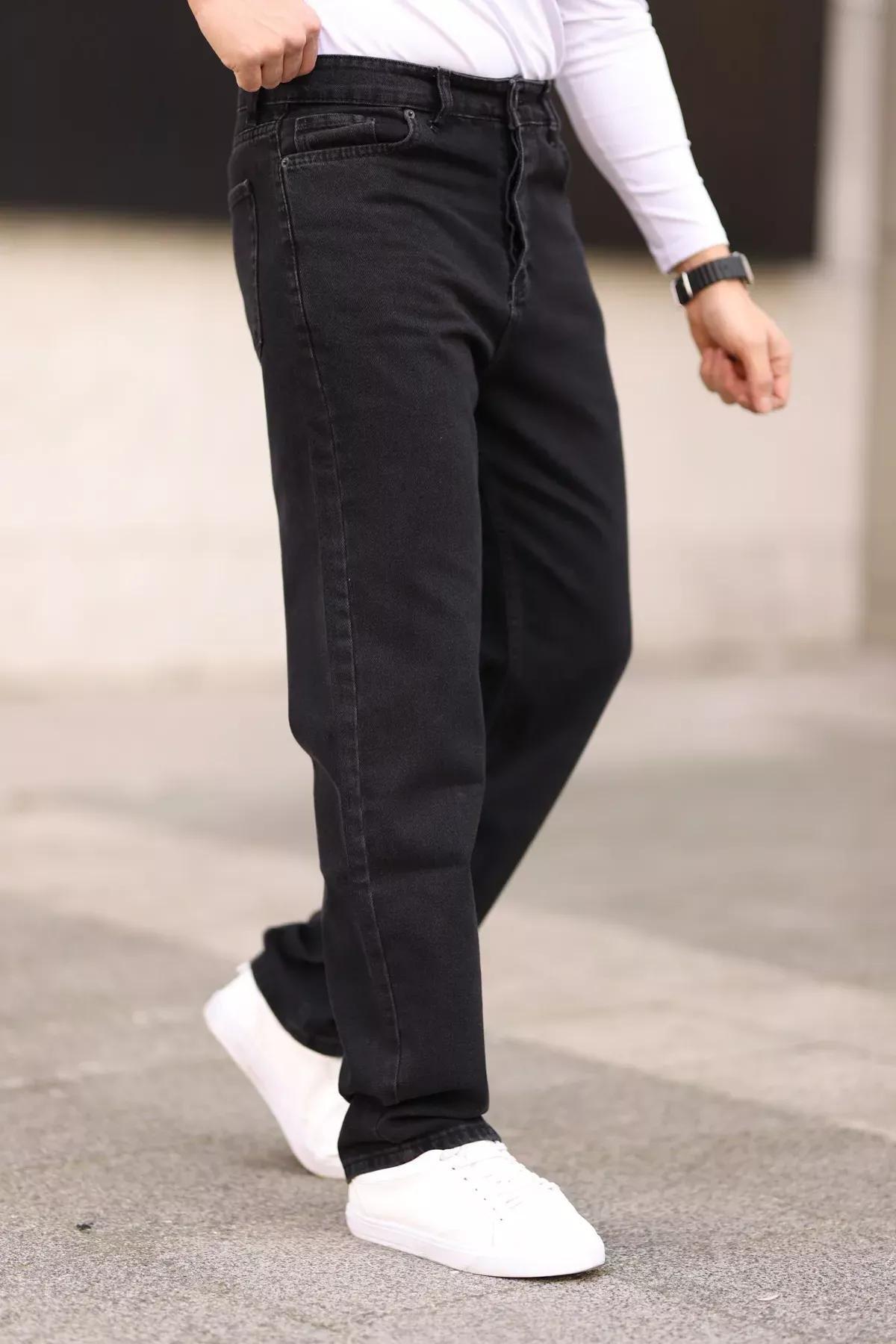 Black Baggy Fit Jeans, , medium
