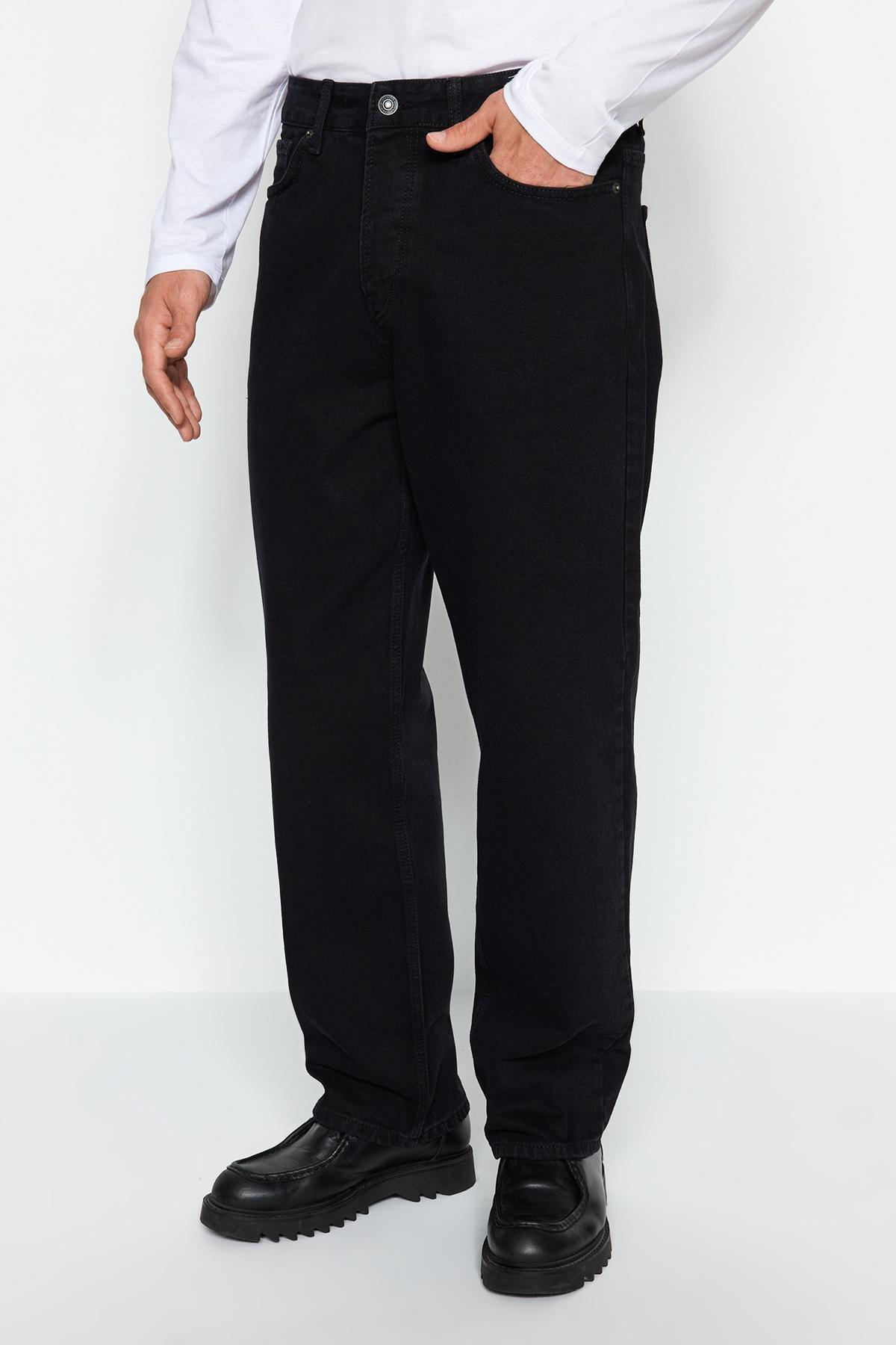 Black Baggy Fit Jeans Pants, , large image number 0