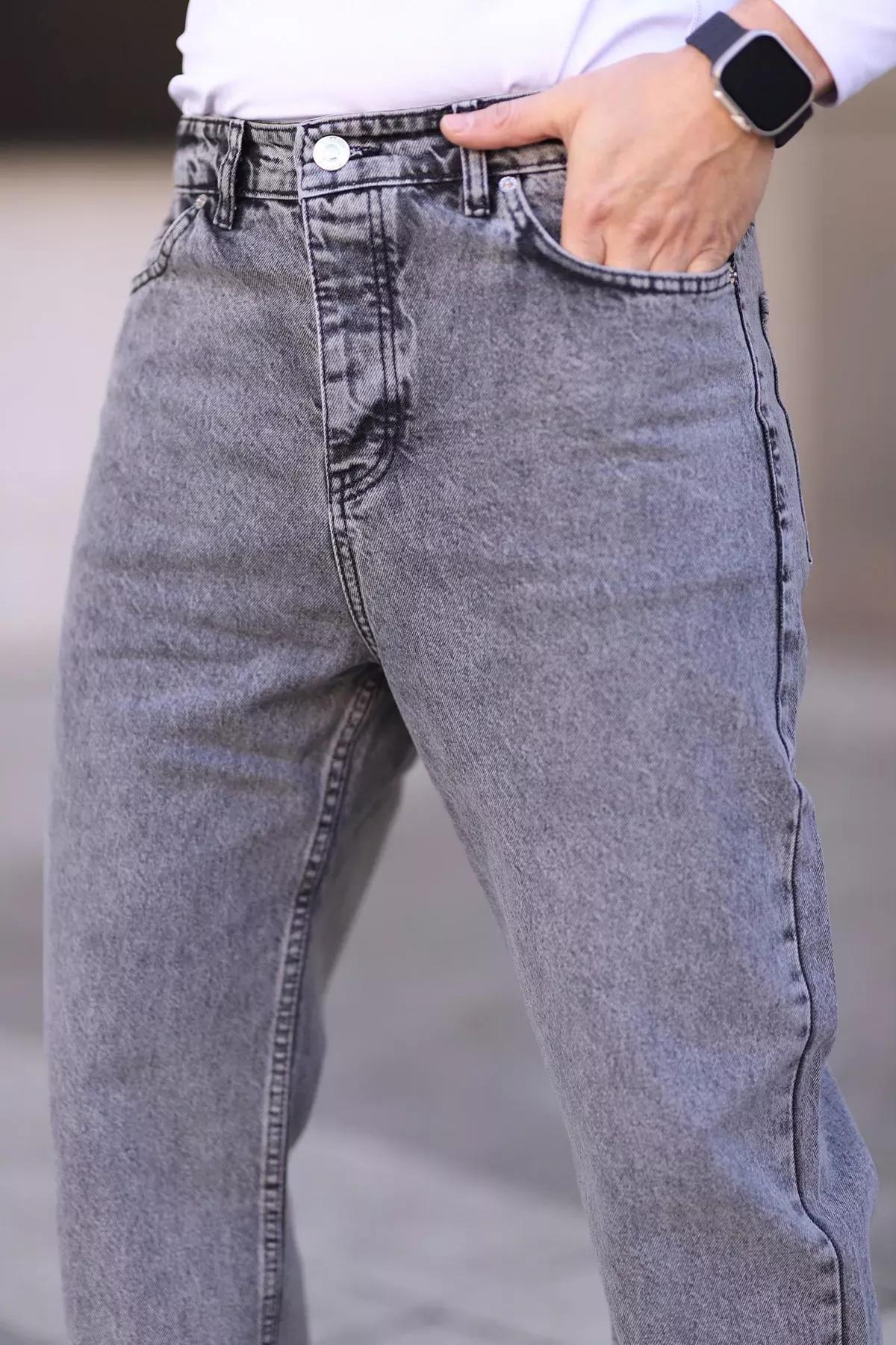 Grey Baggy Fit Denim Trousers, , large image number 3