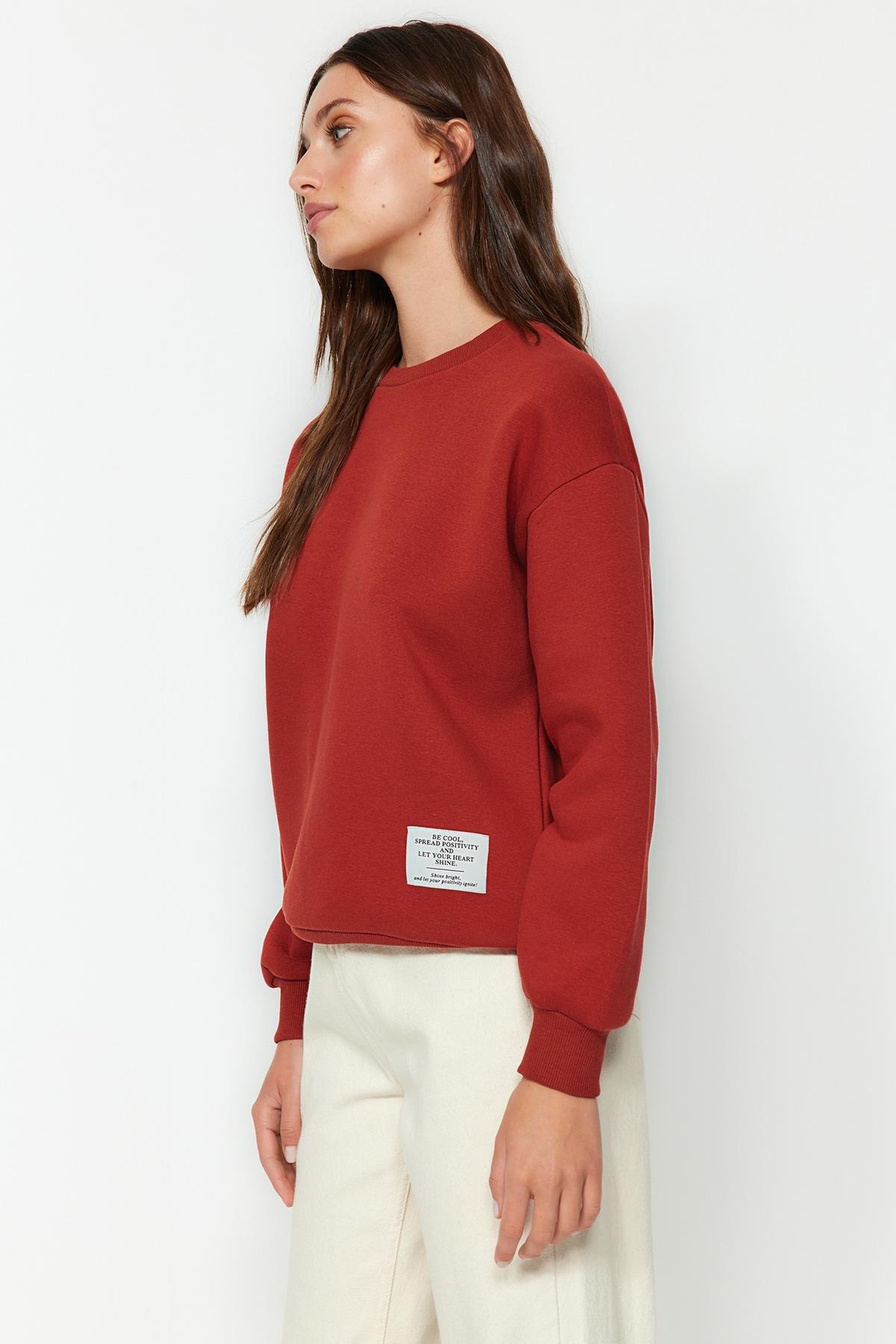 Red Crewneck Knitted Sweatshirt, , large image number 2