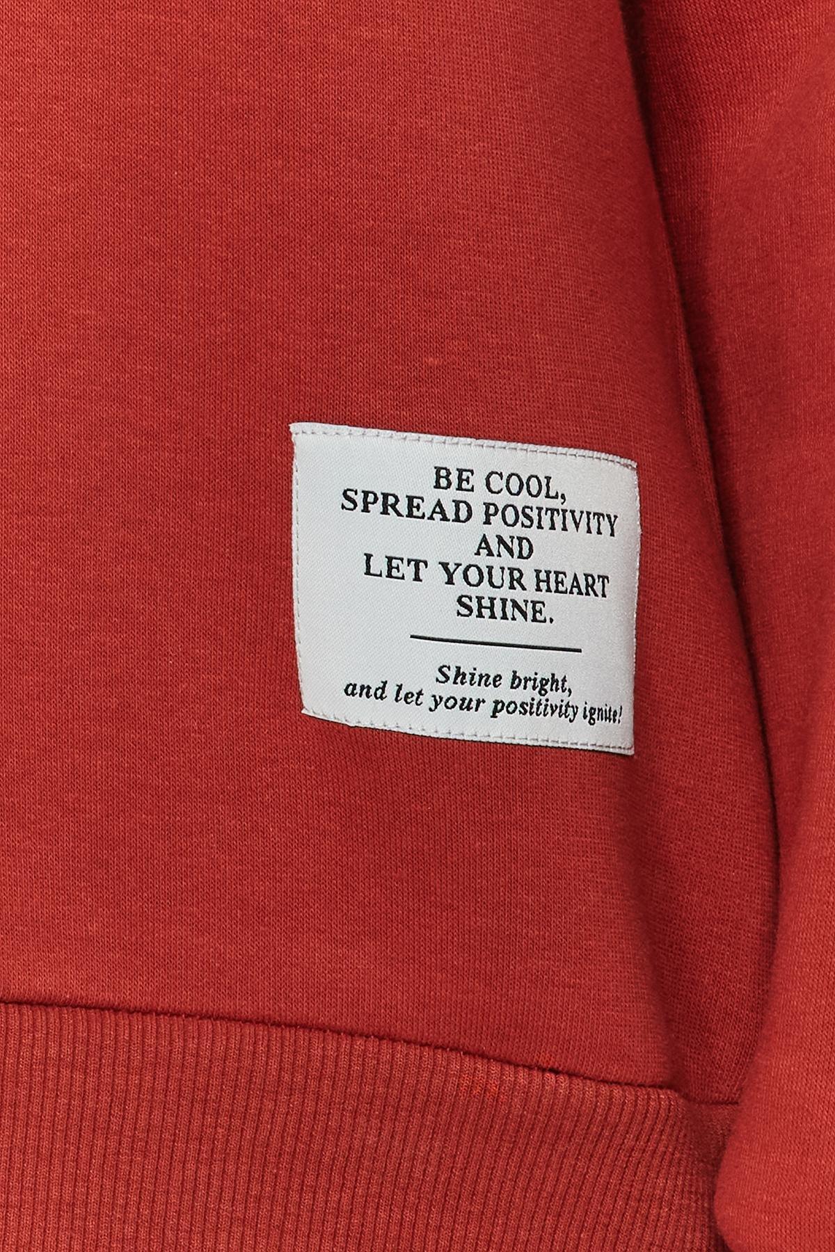 Red Crewneck Knitted Sweatshirt, , large image number 4