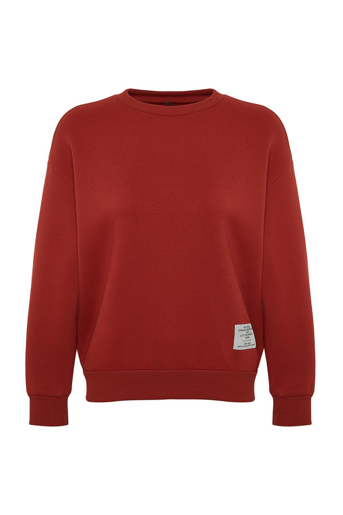 Red Crewneck Knitted Sweatshirt, , large image number 5