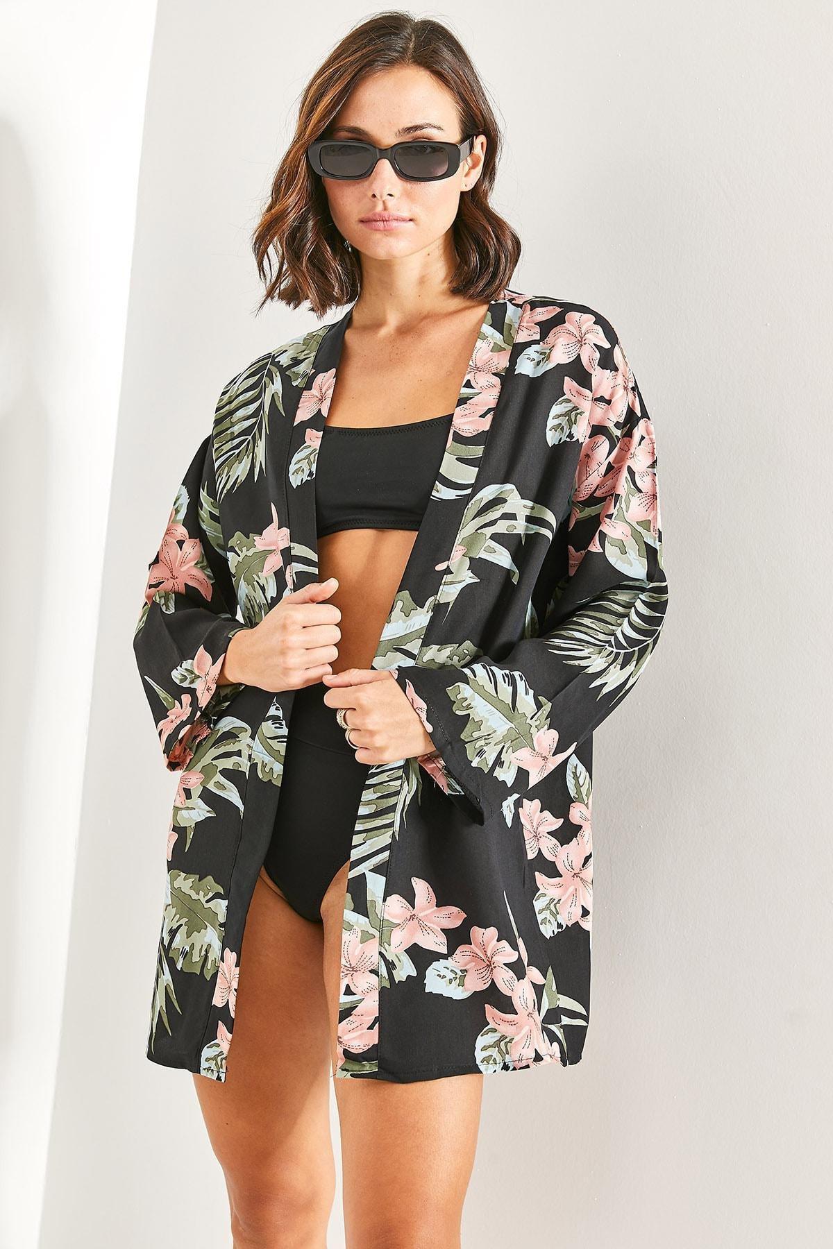 Multicolour Patterned Kimono, , large image number 2