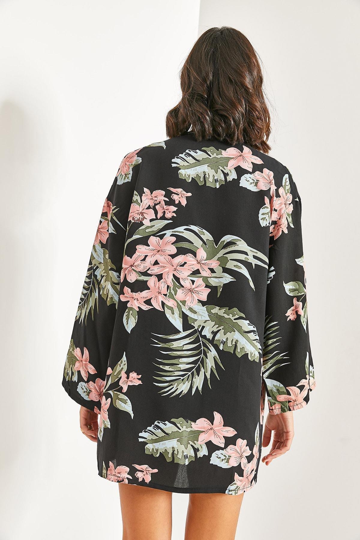 Multicolour Patterned Kimono, , large image number 4