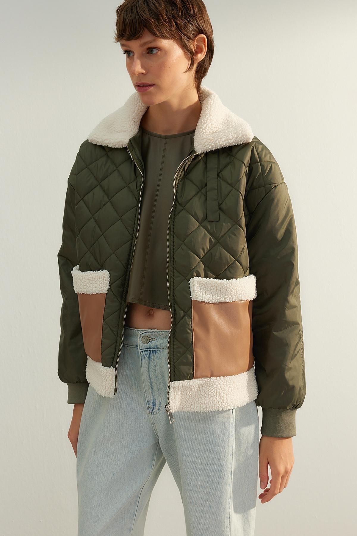 Khaki Oversized Quilted Limited Edition Coat, , large image number 0