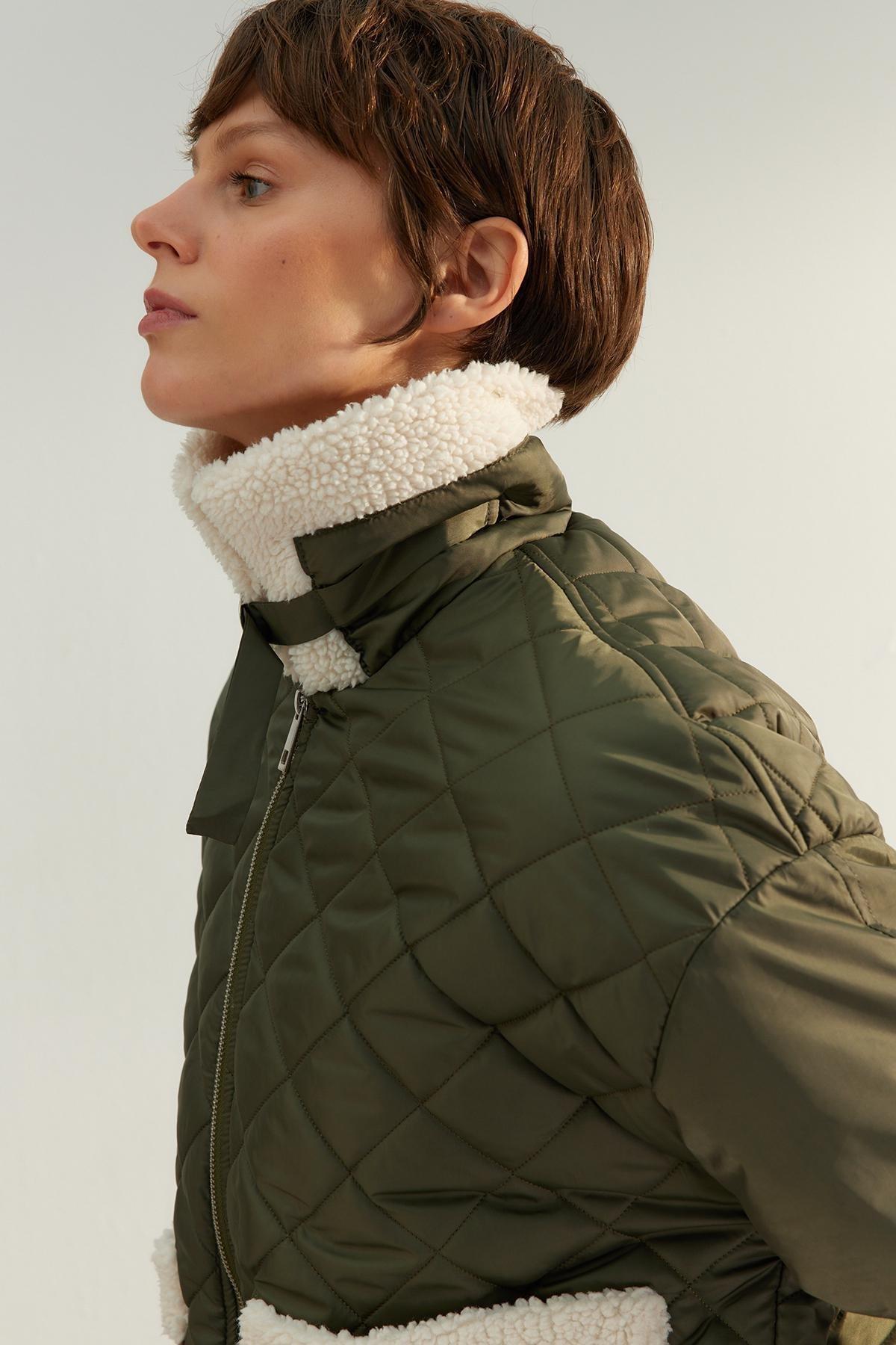 Khaki Oversized Quilted Limited Edition Coat, , large image number 2