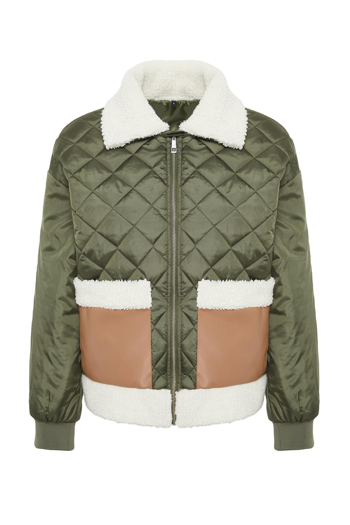 Khaki Oversized Quilted Limited Edition Coat, , large image number 5