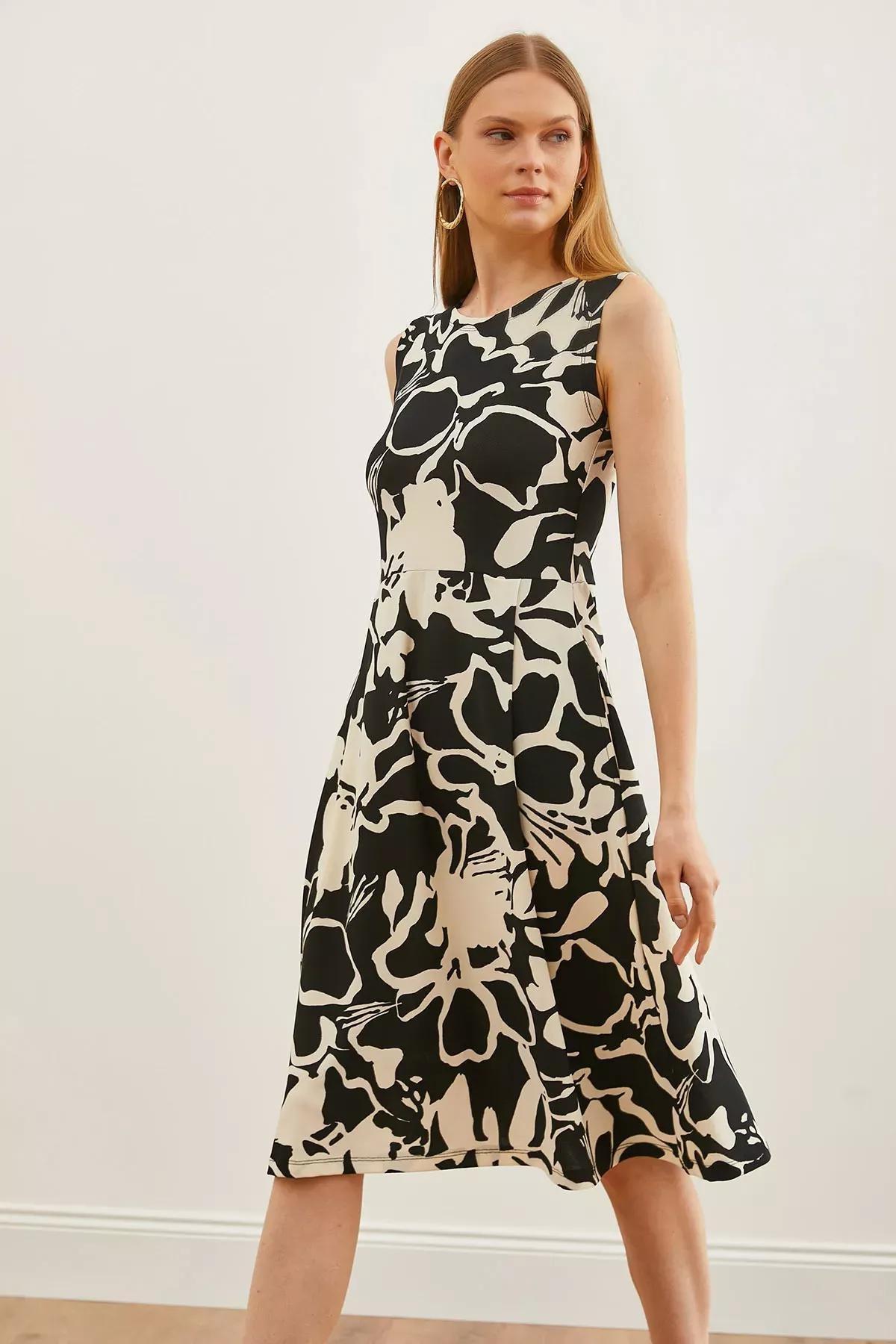 Multicolour Flared Dress, , large image number 4