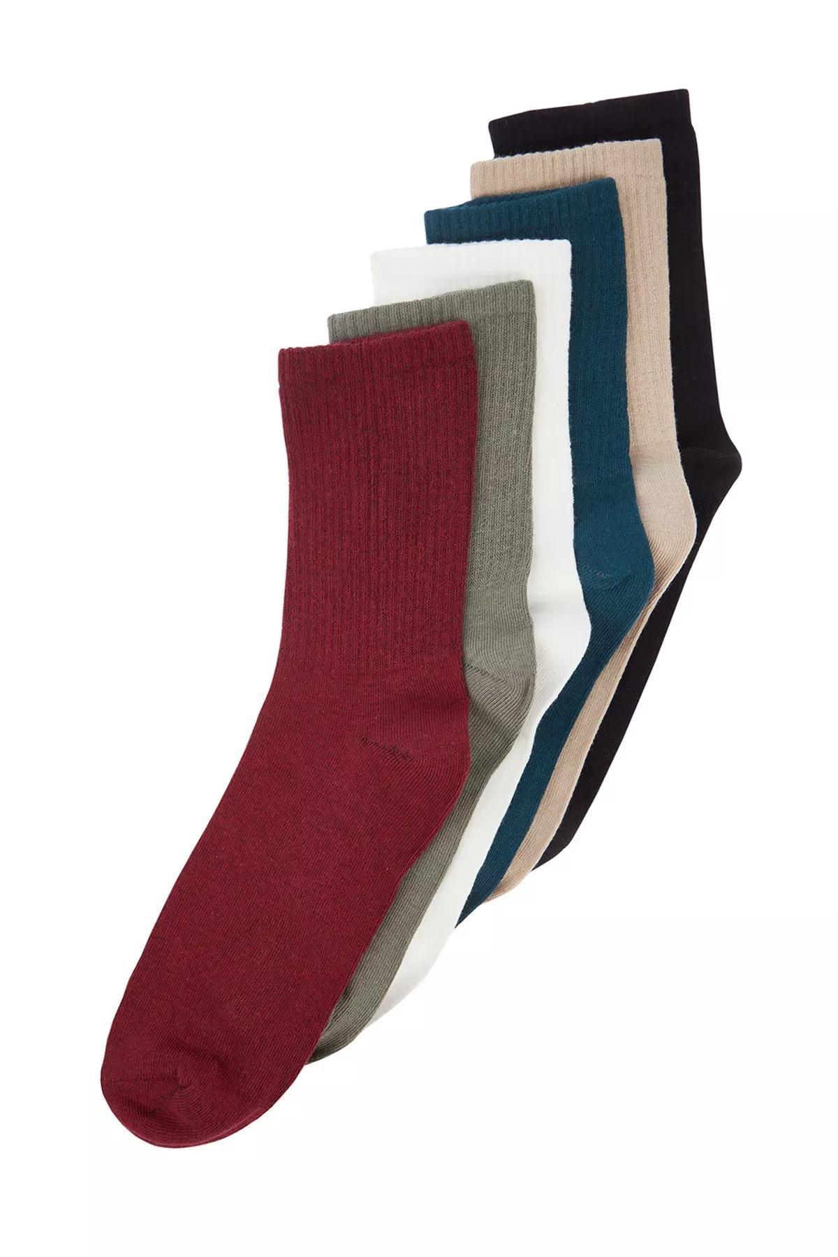 Multicolour College Socks, Set Of 6, , large image number 0