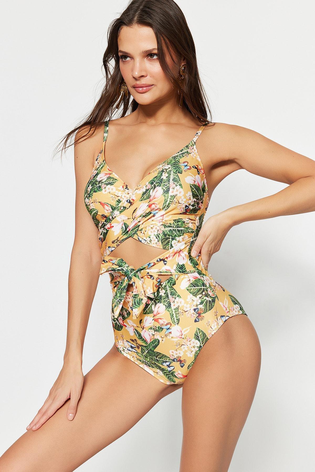 Multicolour Floral Swimsuit, , large image number 1