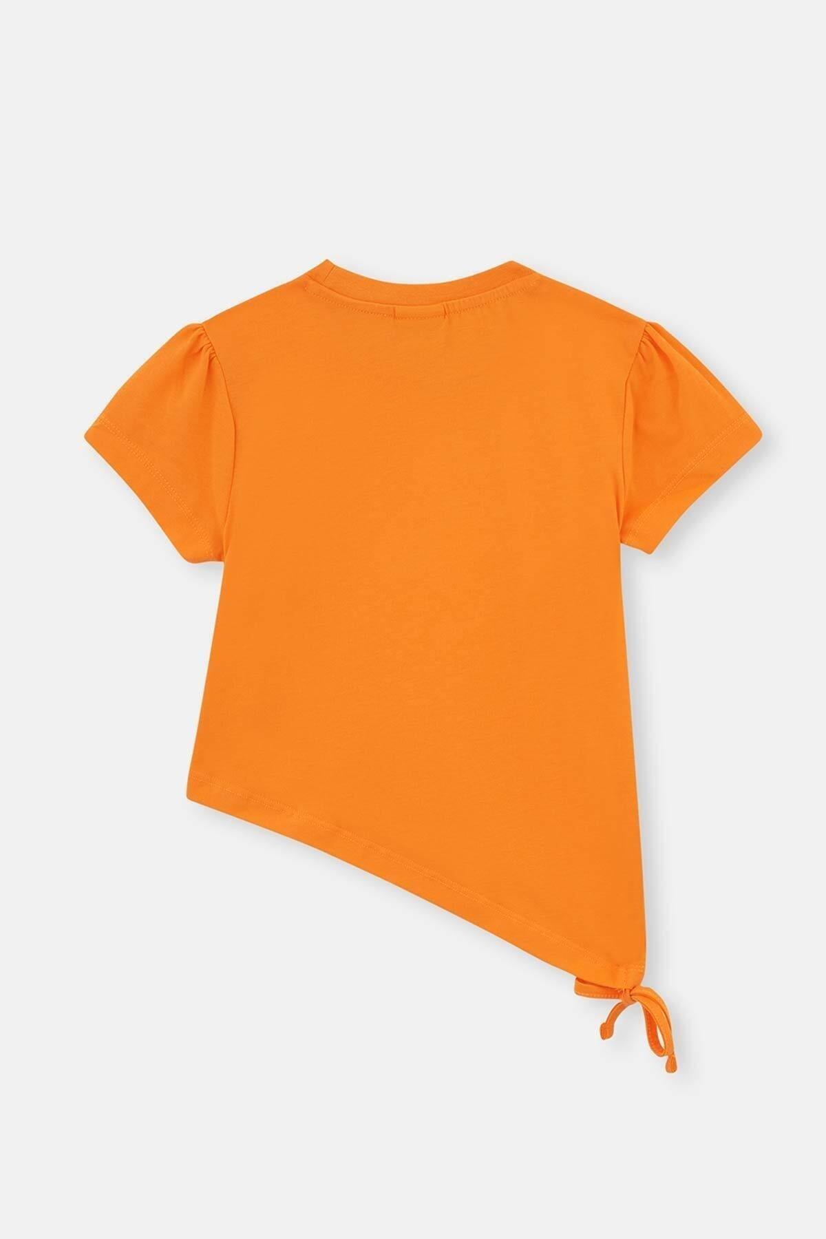 Dagi - Orange Tie Detailed Short Sleeved Pyjamas Set