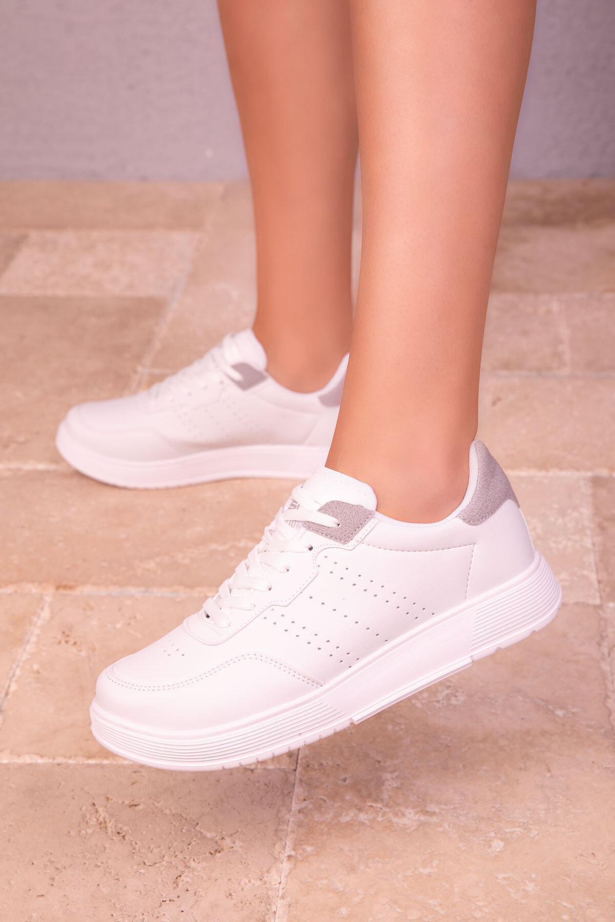 White Casual Flat Sneakers, , large image number 3
