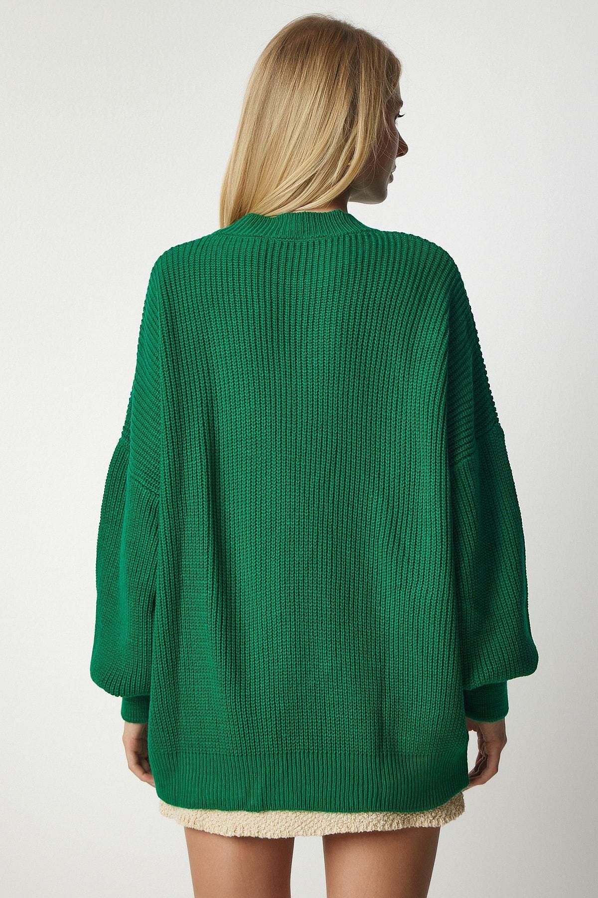 Happiness Istanbul - Green Oversized Knitwear Sweater