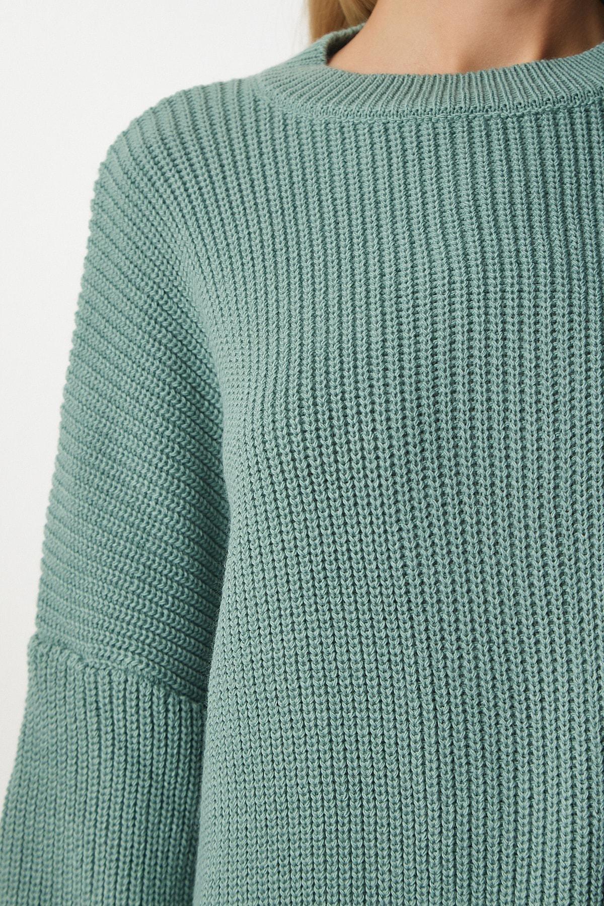 Turquoise Oversized Knitwear Sweater, C101_1953, large image number 3