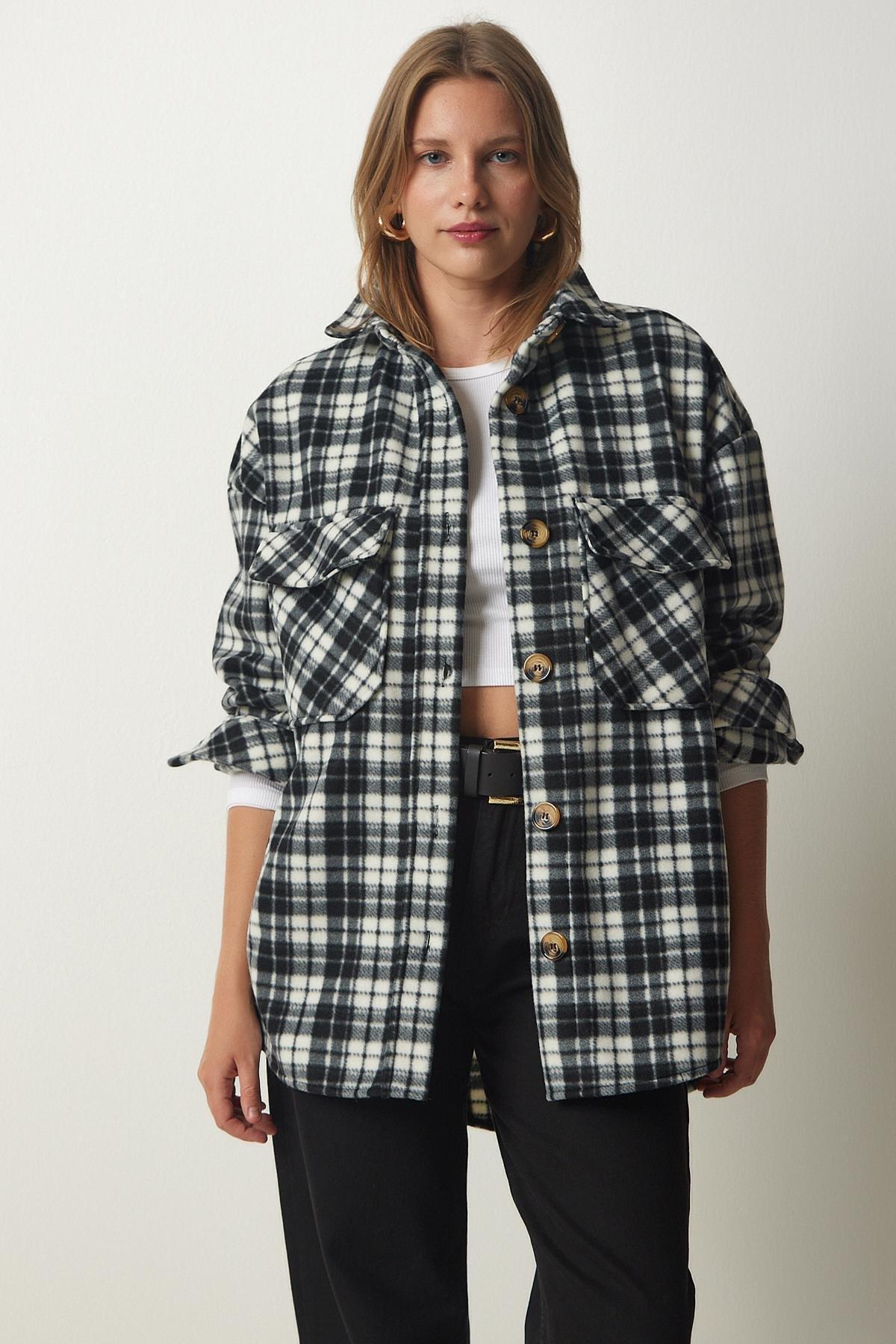 Black Smoked Lumberjack Fleece Shirt Jacket, Smoked, large image number 0