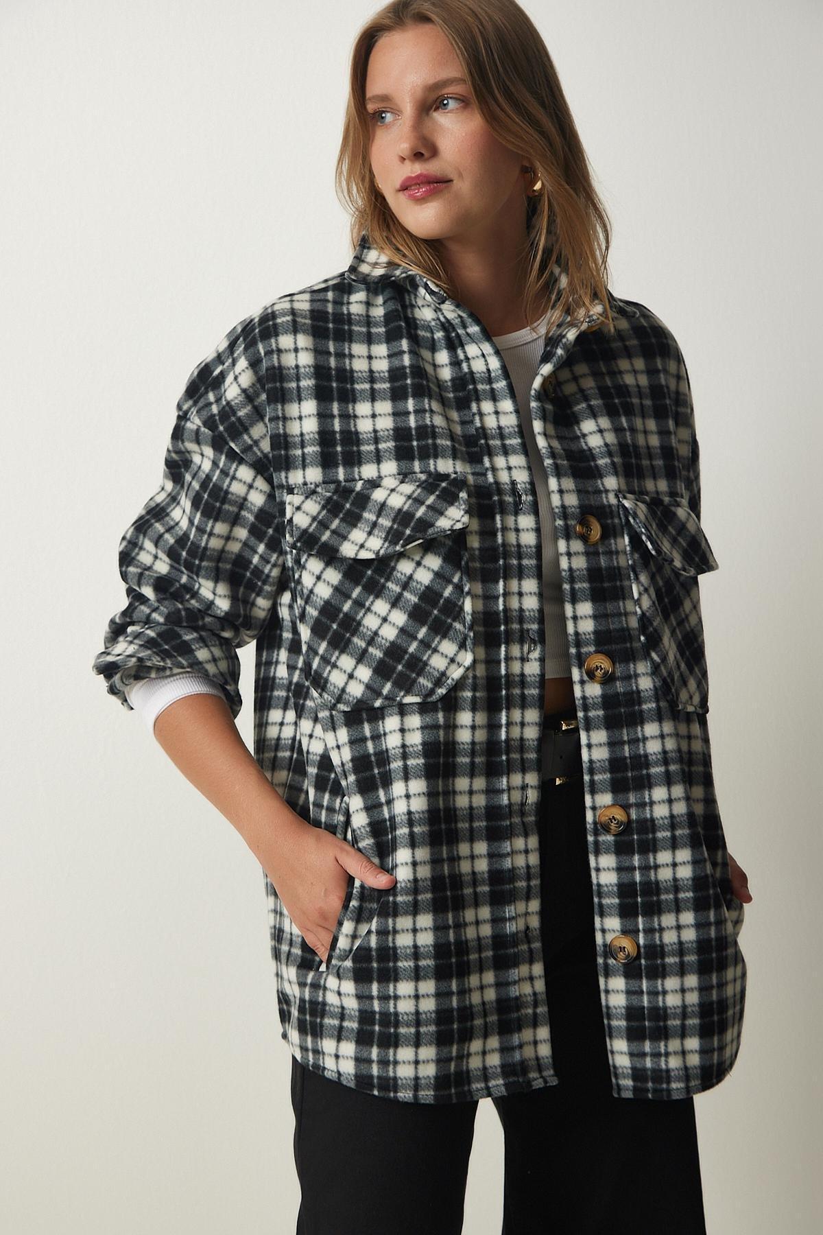 Black Smoked Lumberjack Fleece Shirt Jacket, Smoked, large image number 1